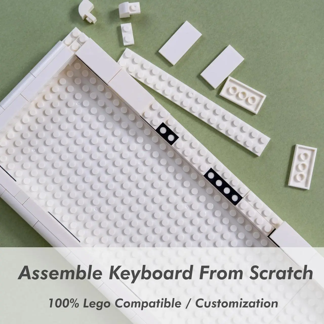 Alt view image 4 of 5 - Kbdcraft 01Adam 60% Mechanical Keyboard, 64-Key ANSI, Lego-Compatible Case, Gasket Mount, Hot-swappable, Wired, Linear Switch, RGB, QMK, Vial for Win/Mac, Full Kit (Grey)
