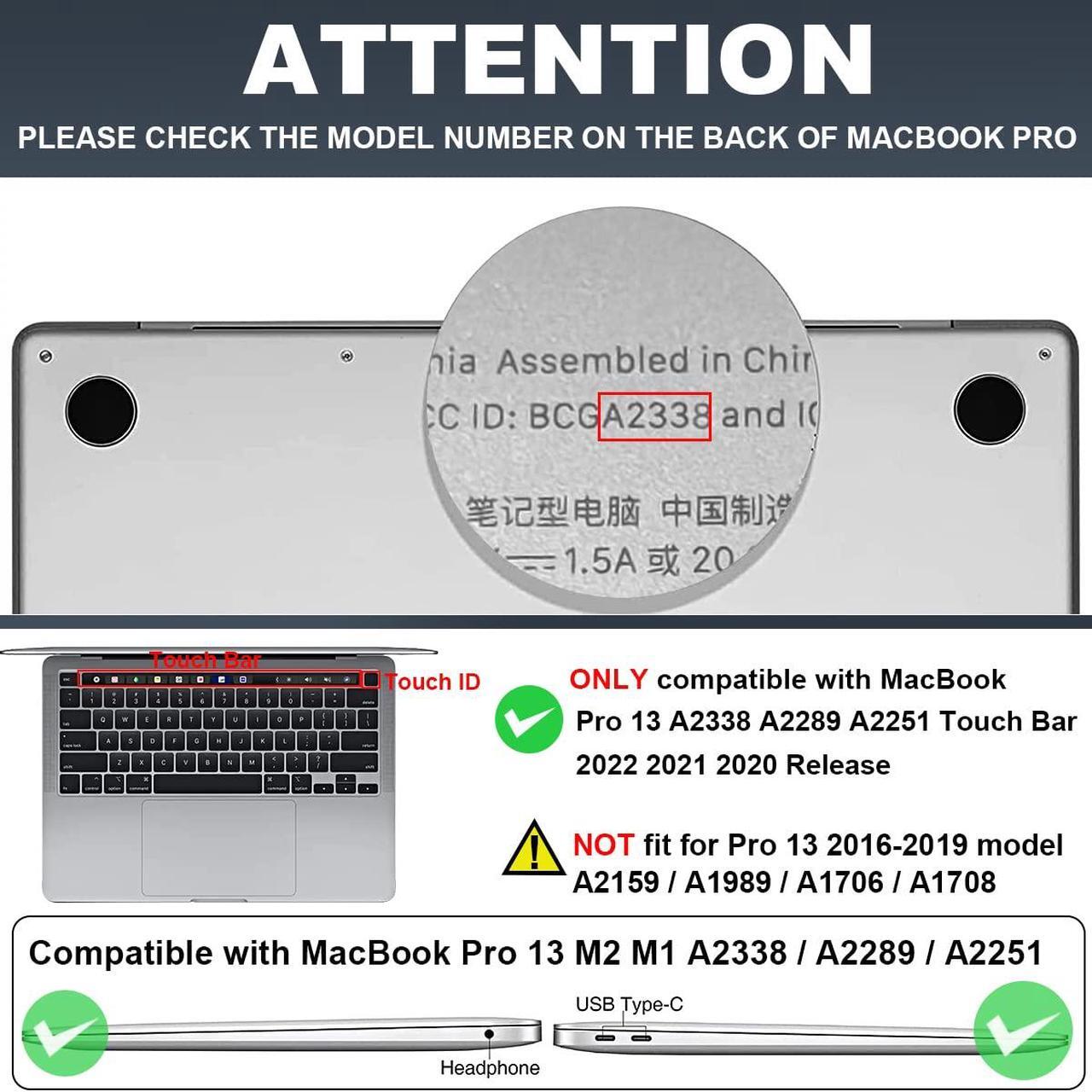 Alt view image 2 of 5 - LCMOCICO for MacBook Pro 13 inch Case M2 M1 A2338 A2289 A2251 2020 2021 2022 Release with Touch Bar & Touch ID, Astronauts & Spacecraft Glitter Black Plastic Hard Cover Keyboard Skin Screen Protector