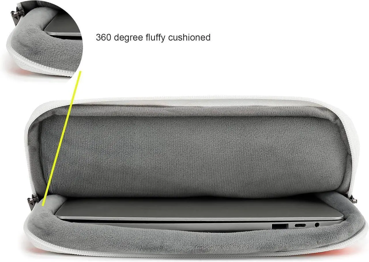 Alt view image 2 of 5 - SANFAN 360deg Protective 3 Pockets Laptop Sleeve Case Bag with Handle for MacBook Air 15 inch,MacBook Pro 16 inch and 15.6 inch Screen Laptop (Blue Marble)