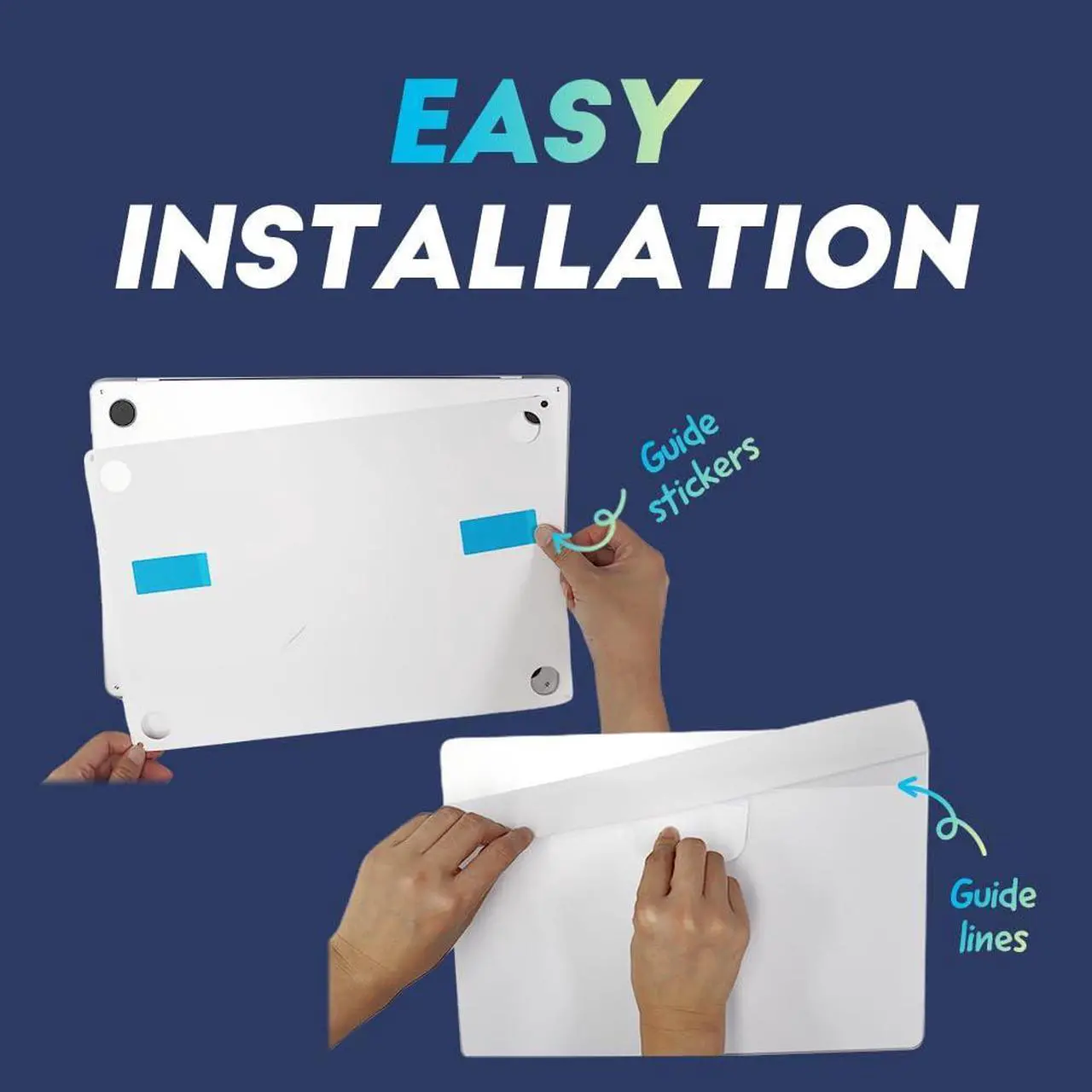 Alt view image 2 of 5 - skoko 2024 2025 Easy Intall Version Skin Protector Matte Transparent Film Compatible with MacBook Air 13 inch M2 / M3 / M4 2022-2025, Top, Bottom, Palmrest & Trackpad, Similar to TPU Screen Protector