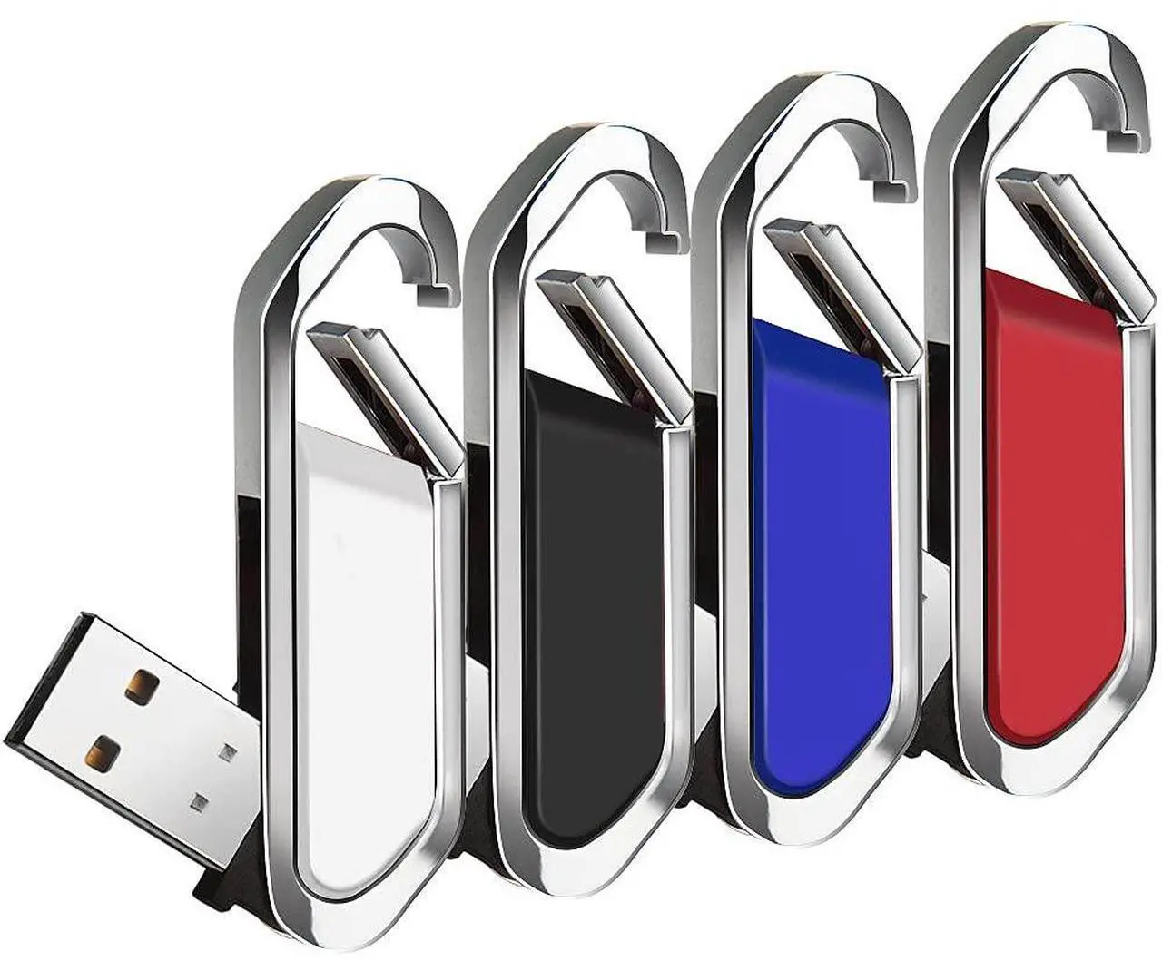 Main image of LEIZHAN 4x32GB Snap Hook USB Flash Drive Computer Memory Stick USB 2.0 Pendrive for Students
