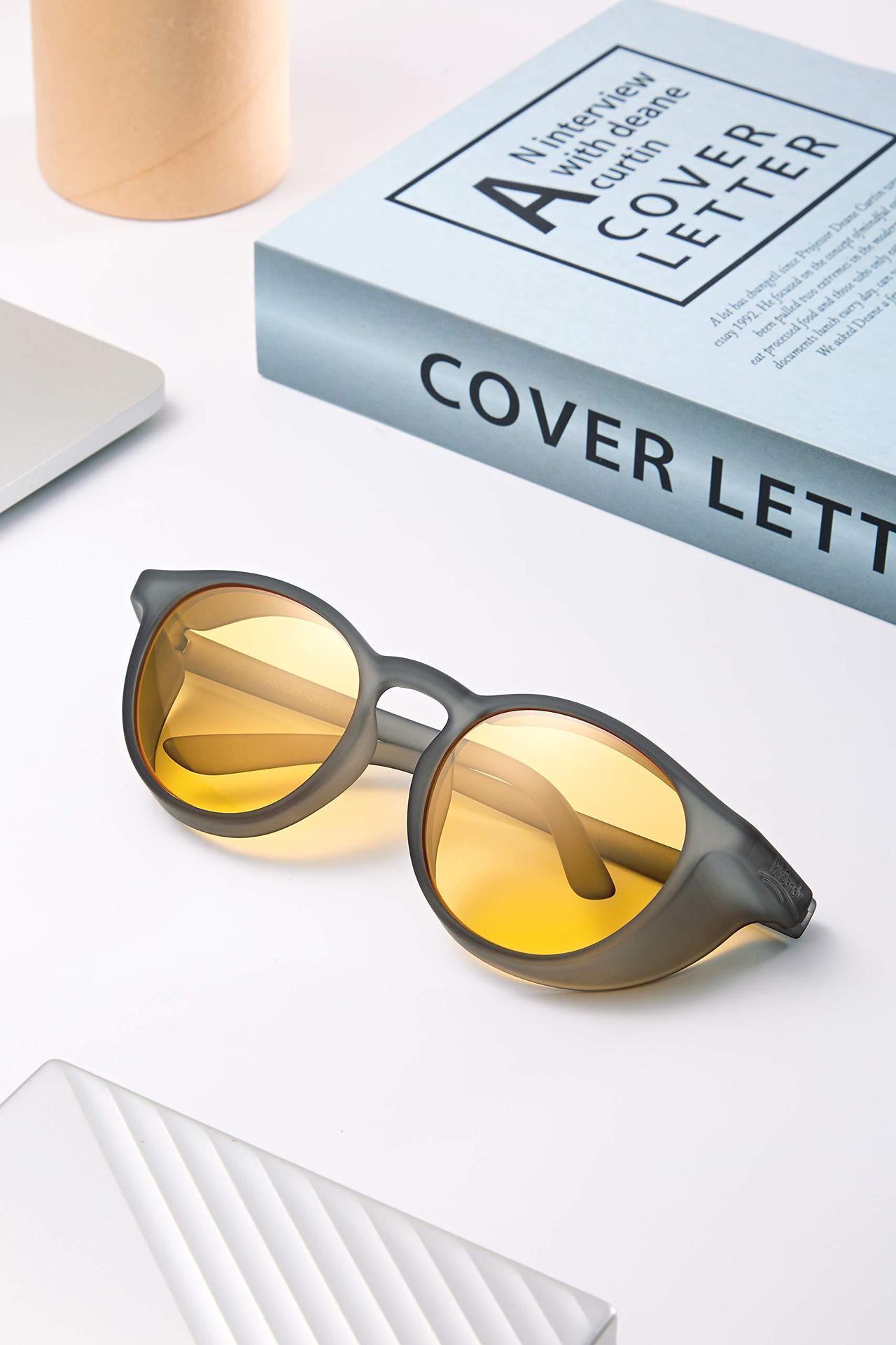 Alt view image 2 of 7 - Mysandy Night Driving Anti Fog Glasses - Reduced Glare - HD Night Vision - UV Protection - Stylish Safety Glasses for Men & Women - Yellow Clear Lenses - Sturdy TR 90 Frame plus Accessories