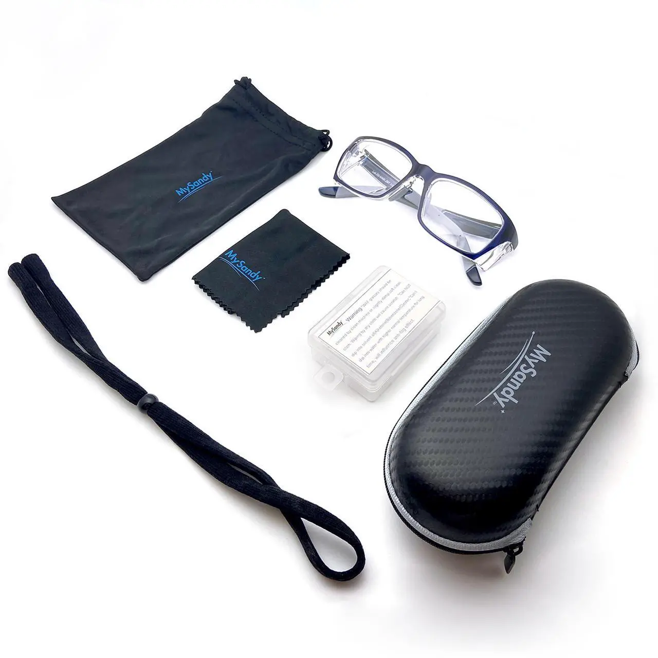 Alt view image 5 of 7 - ANSI Z87.1 Safety Glasses with Side Shields & RX Insert, Anti Fog/Blue Light PC Lens, Adjustable Nose Pads + Retainer Strap, Lightweight Fashion Eyewear (Case & Kit Included)