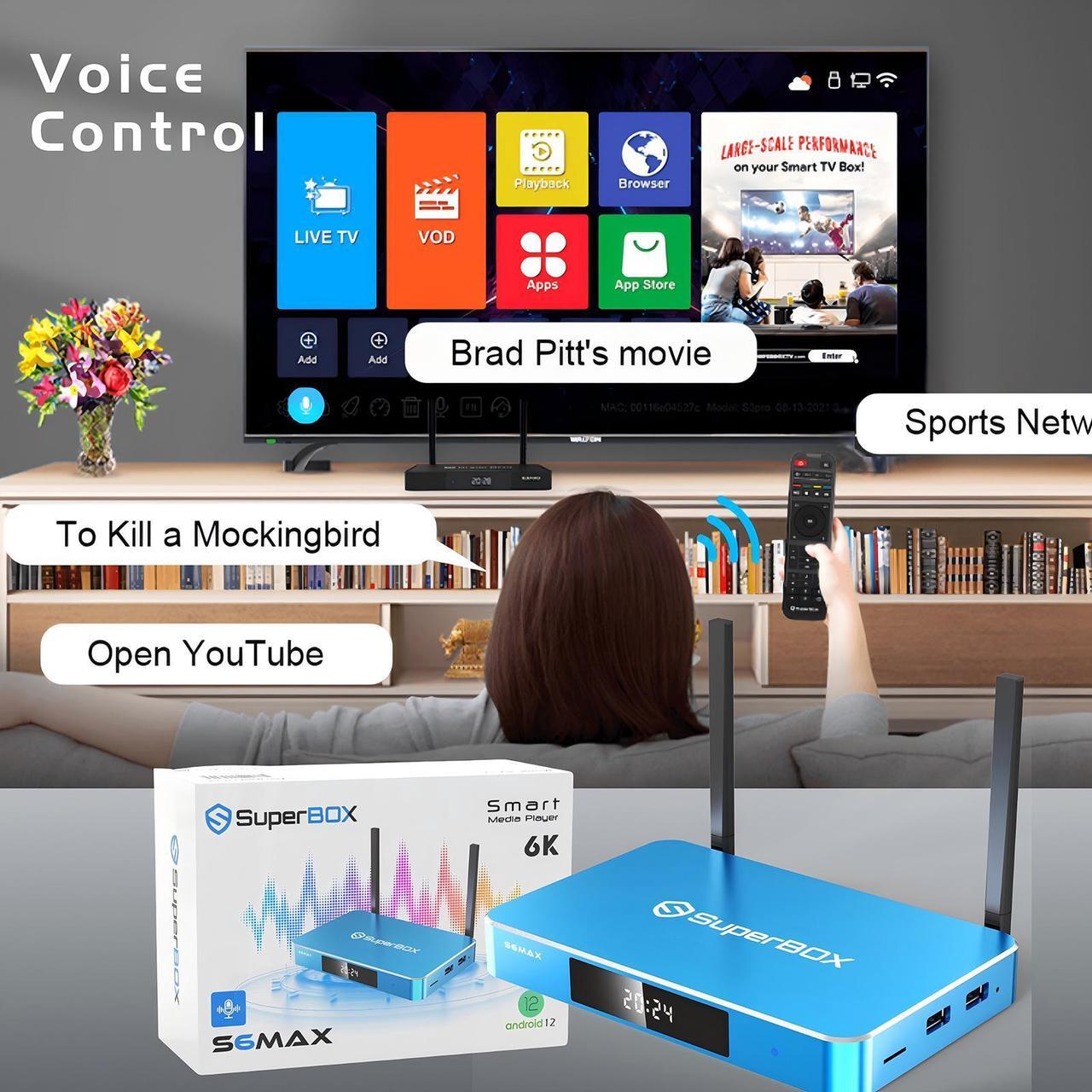 Alt view image 3 of 7 - SuperBOX S6 MAX Android TV Box: 6K Ultra HD Streaming, WiFi 6 & Gigabit Ethernet, 4GB RAM/64GB Storage - Fast Android 12 Streaming Media Box