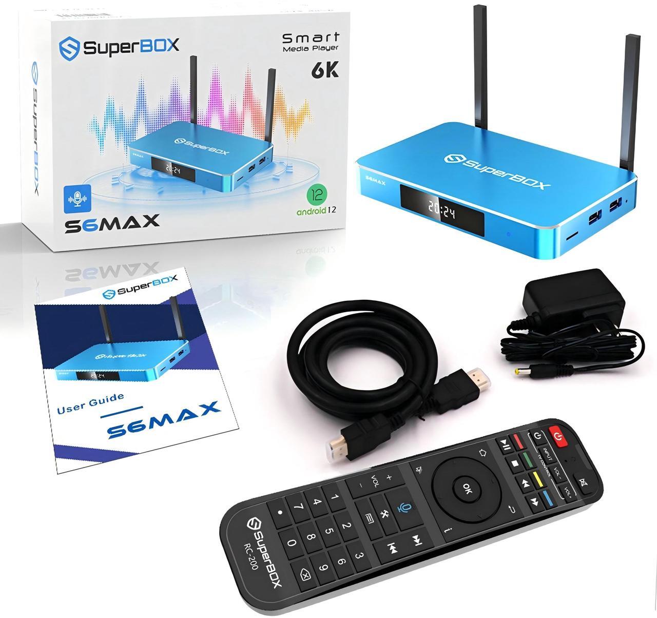 Alt view image 6 of 7 - SuperBOX S6 MAX Android TV Box: 6K Ultra HD Streaming, WiFi 6 & Gigabit Ethernet, 4GB RAM/64GB Storage - Fast Android 12 Streaming Media Box