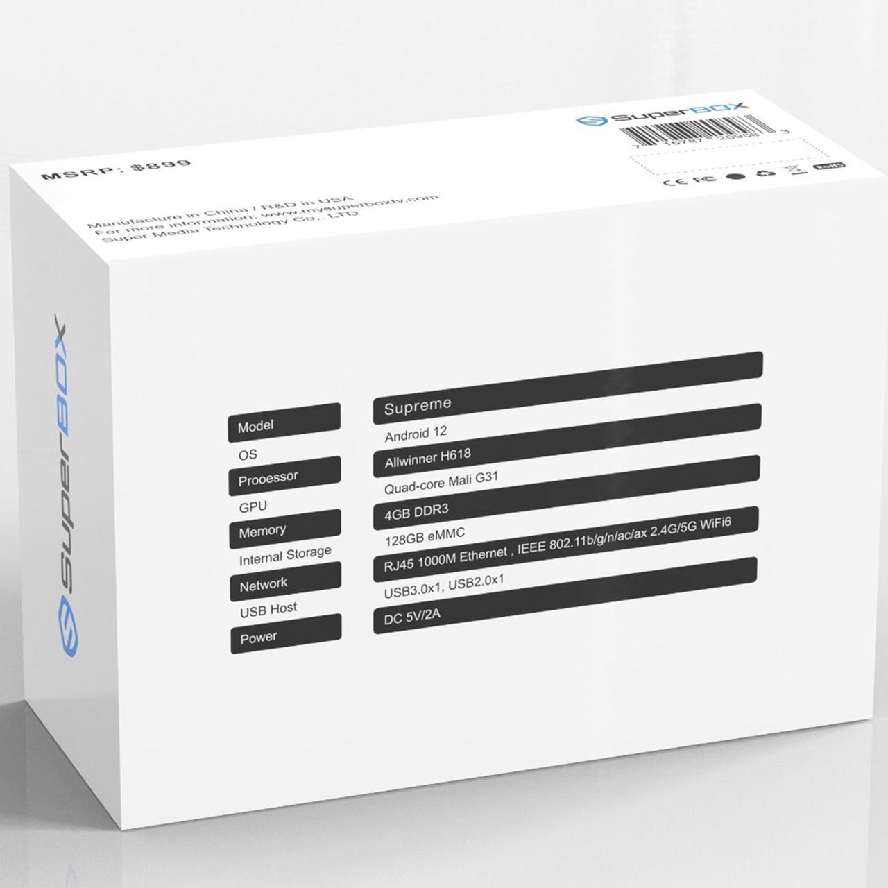 Alt view image 4 of 5 - SuperBox Supreme 4GB RAM128GB ROM Android 12 TV Box | Quad-Core Processor | 4K Ultra HD Media Player