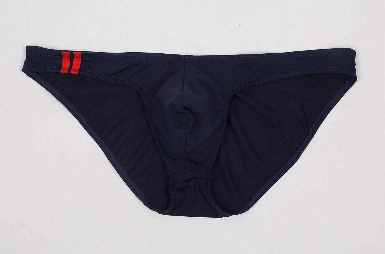 Alt view image 5 of 7 - Newsywell Men's Spandex Bikinis Bulge Low Rise Briefs Swimwear Spandex Bulge Underwear Navy Blue Large