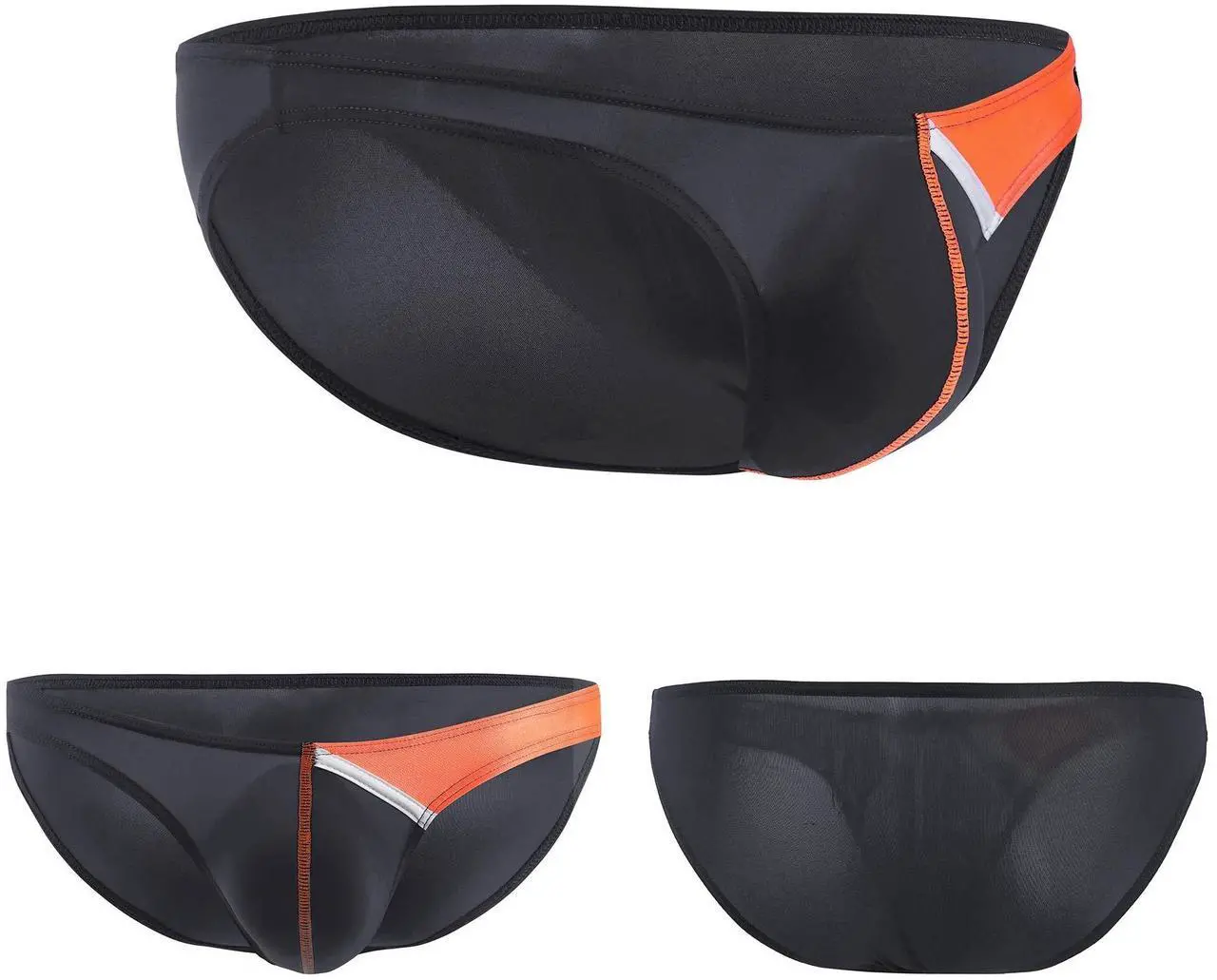 Alt view image 7 of 7 - Newsywell Men's Micro Ice Silk Male Bikinis Low Rise Briefs Microfiber Underwear Black XX-Large