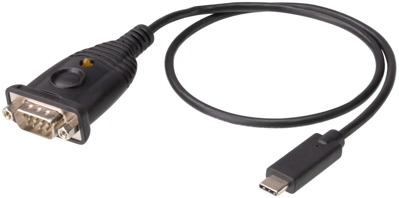 Main image of ATEN UC232C USB-C to RS-232 Adapter Cable - USB Type C Male Connectivity for laptops PCs Without a COM, DB-9 Serial Port for Windows, Mac, and Linux, Black