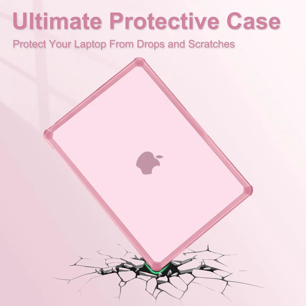 Alt view image 3 of 5 - MOSISO Compatible with MacBook Air 13 inch Case 2025 2024 2023 2022 M4 A3240 M3 A3113 M2 A2681,Anti-Cracking Heavy Duty TPU Bumper Hard Case&Keyboard Skin&ScreenFilm for MacBook Air 13.6, Chalk Pink