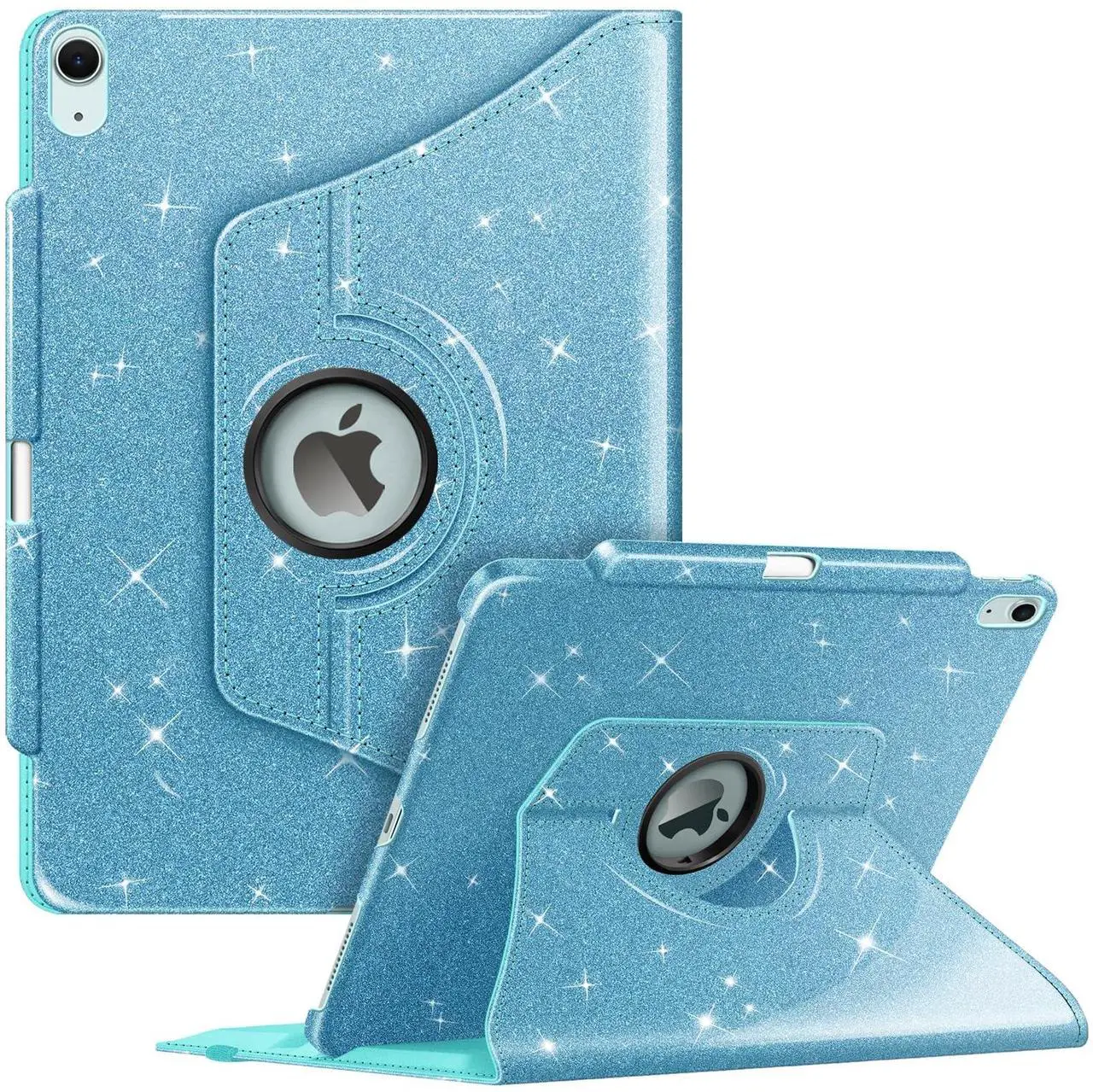 Main image of Fintie Rotating Case for iPad Air 13-inch (M3) 2025, (M2) 2024-360 Degree Swiveling Protective Stand Cover with Pencil Holder, Auto Wake/Sleep, Glittering Blue