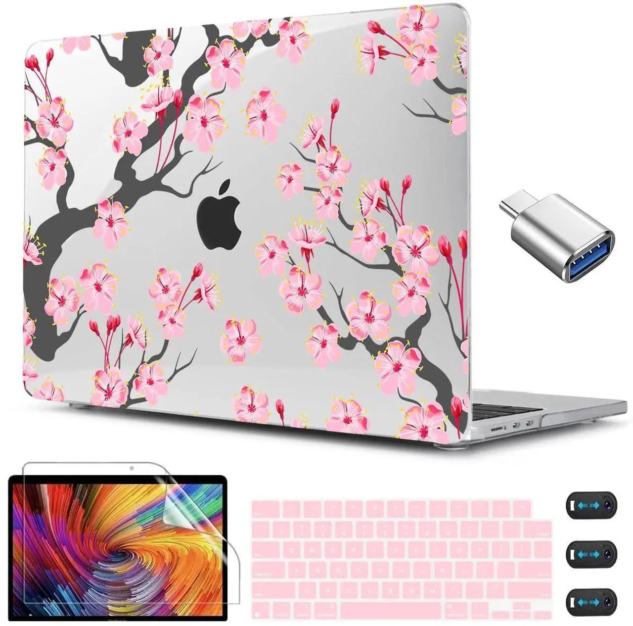 Main image of CISSOOK Compatible with MacBook Air 13.6 Inch Case A2681 A3113 A3240 2022-2025 Release, Hard Shell Case with Keyboard Cover for MacBook Air 13.6 M2 M3 M4 - Cherry Blossoms