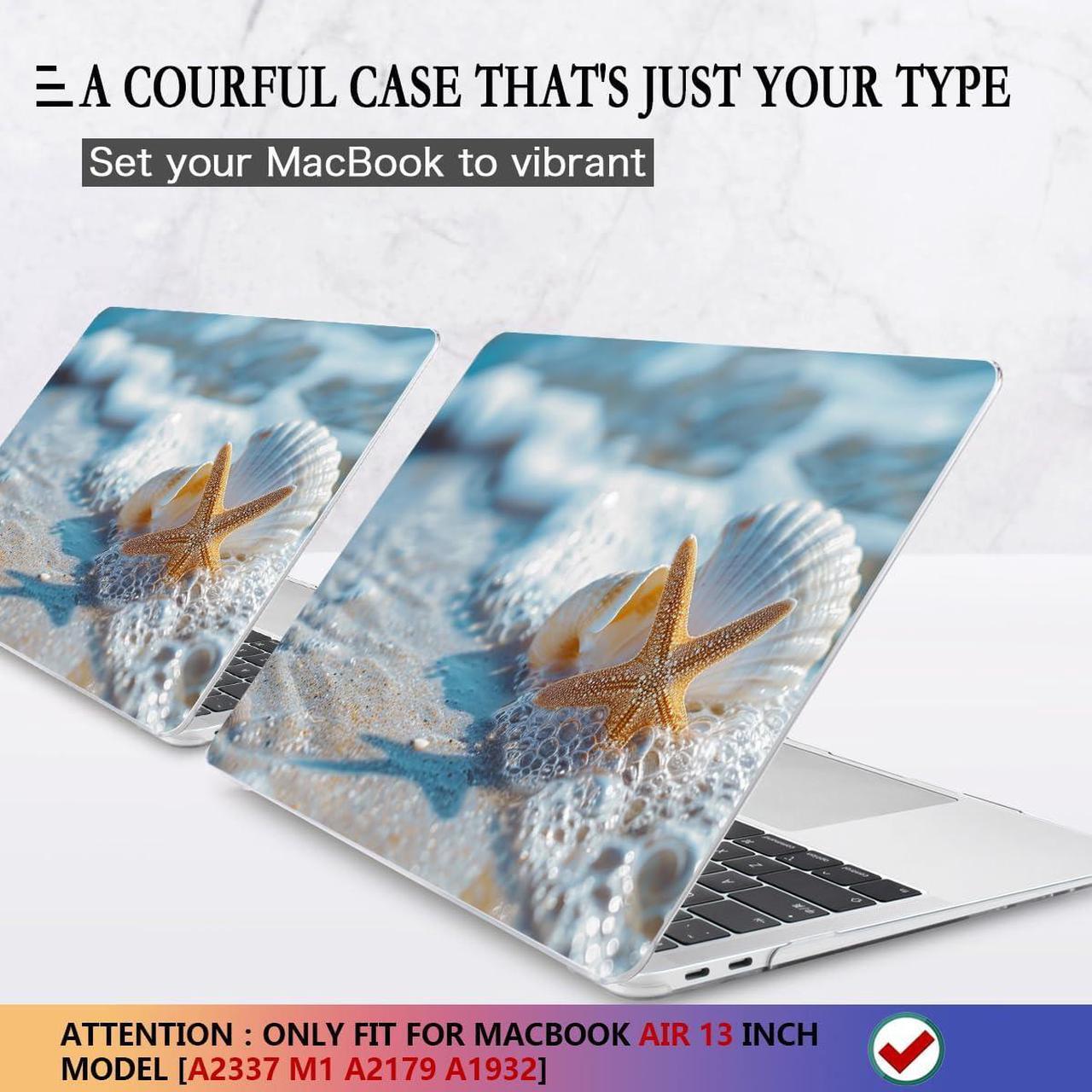 Alt view image 3 of 5 - CISSOOK Compatible with MacBook Air 13-inch Case 2021 2020-2018 Release M1 A2337 A2179 A1932 Model with Touch ID, Plastic Hard Shell Protective Case with Keyboard Cover Screen Protector, Beach&Shell