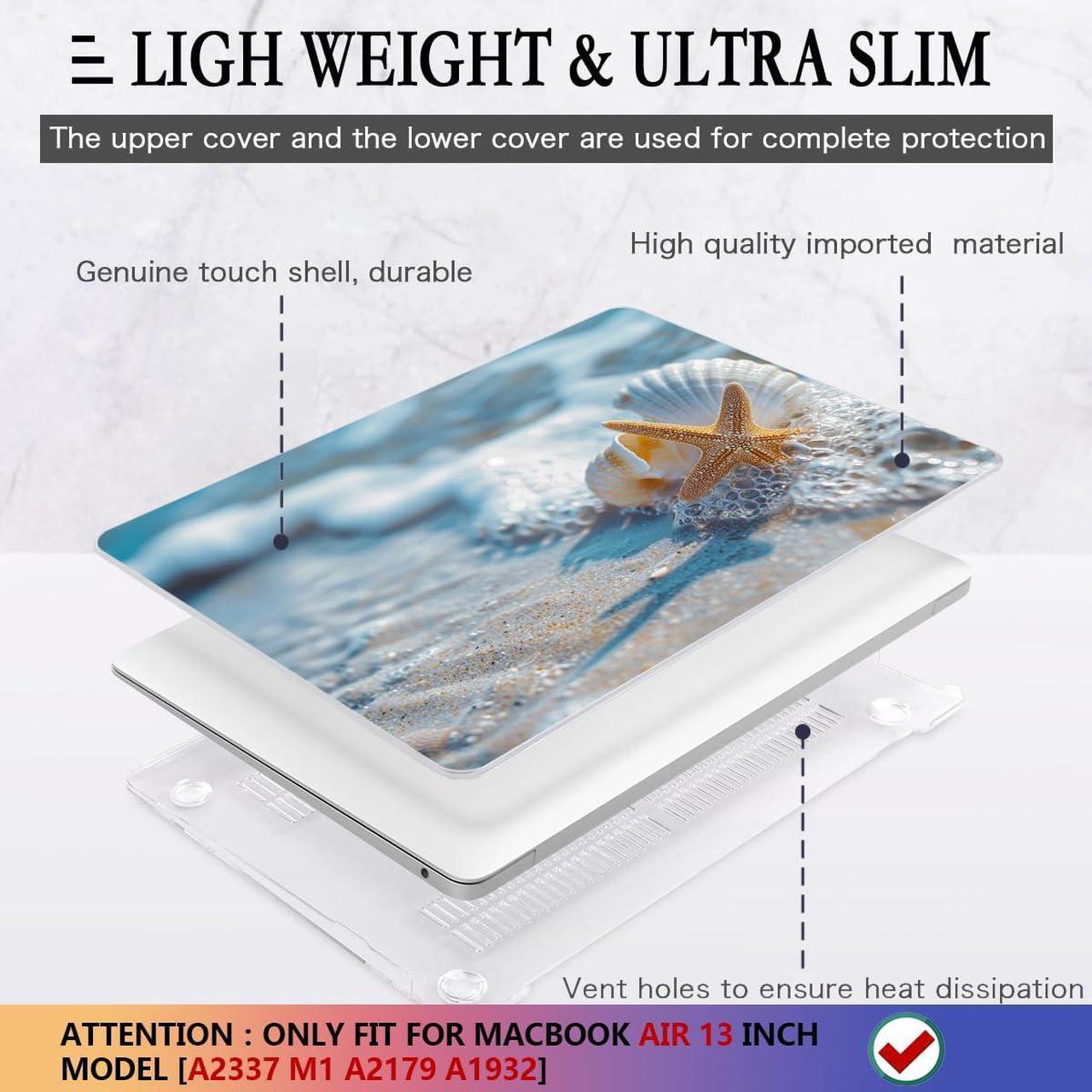 Alt view image 4 of 5 - CISSOOK Compatible with MacBook Air 13-inch Case 2021 2020-2018 Release M1 A2337 A2179 A1932 Model with Touch ID, Plastic Hard Shell Protective Case with Keyboard Cover Screen Protector, Beach&Shell