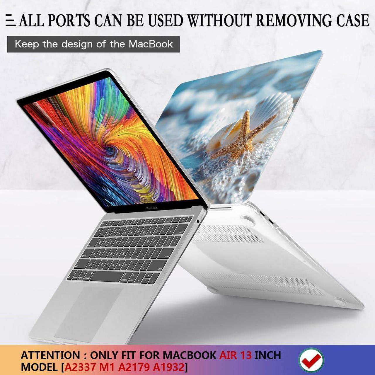 Alt view image 5 of 5 - CISSOOK Compatible with MacBook Air 13-inch Case 2021 2020-2018 Release M1 A2337 A2179 A1932 Model with Touch ID, Plastic Hard Shell Protective Case with Keyboard Cover Screen Protector, Beach&Shell