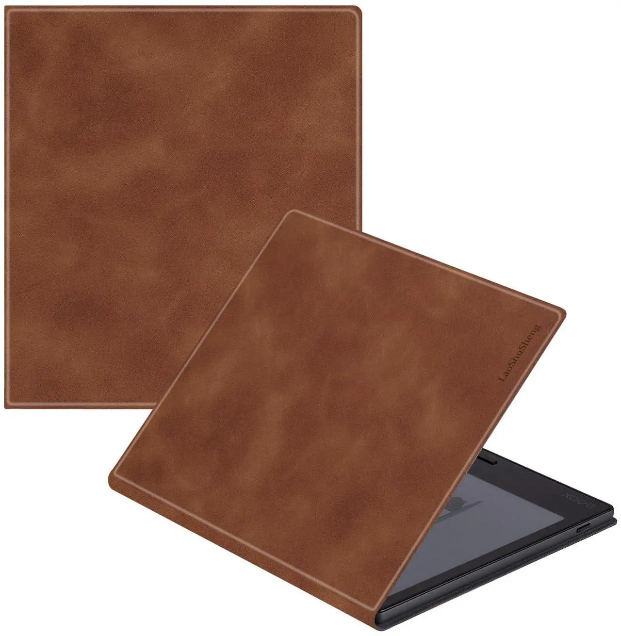 Main image of LaoShuSheng Magnetic Case for 7" Onyx Boox Tablet Go 7/Go 7 Color Series (1/2th Gen,2024/2025) /Boox Page - Ultra-Thin Lightweight Leather Book Folio Cover with Auto Sleep/Wake (Brown)