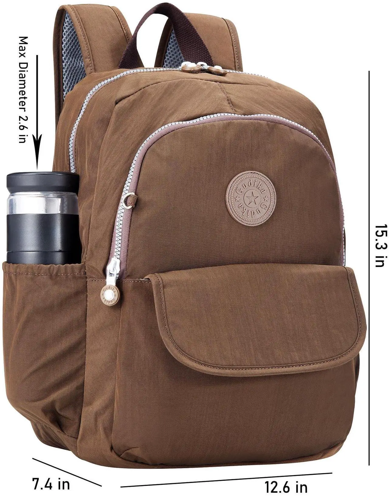 Alt view image 2 of 5 - Vendra Moka Compact Hiking Nylon Waterproof Laptop Backpack Purse for Women and Men, Small Lightweight Travel Casual Outdoor Dayback