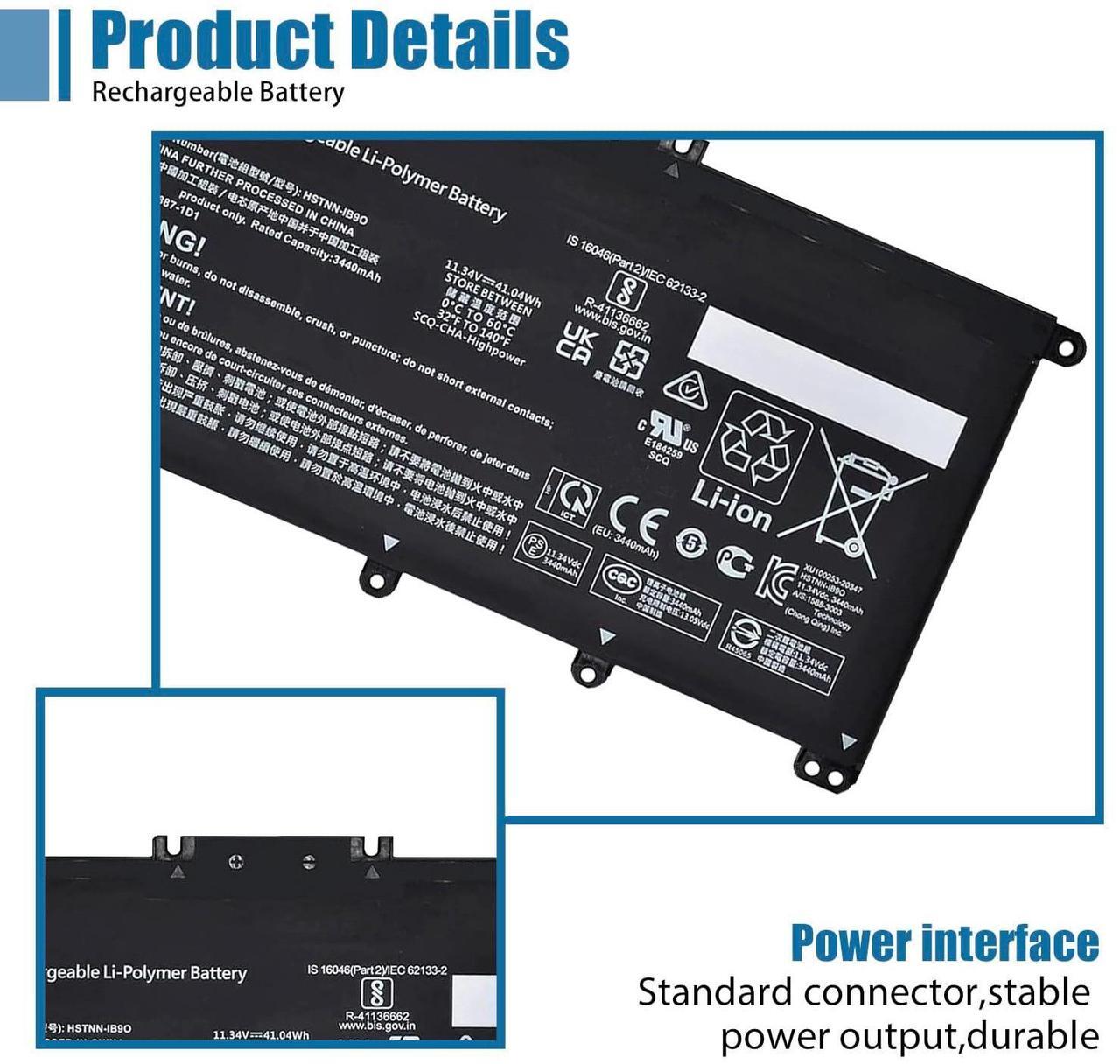 Alt view image 3 of 5 - VANPIR HW03XL HSTNN-IB9O Laptop Battery Replacement for HP Pavilion 15-EG 15-EH 15-EG0XXX 15-EH0XXX 15-EG1025CL 15-EG1053CL 15-EG1073CL 15-EH1254NG Series HSTNN-IB90 HWO3XL HSTNN-LB8U