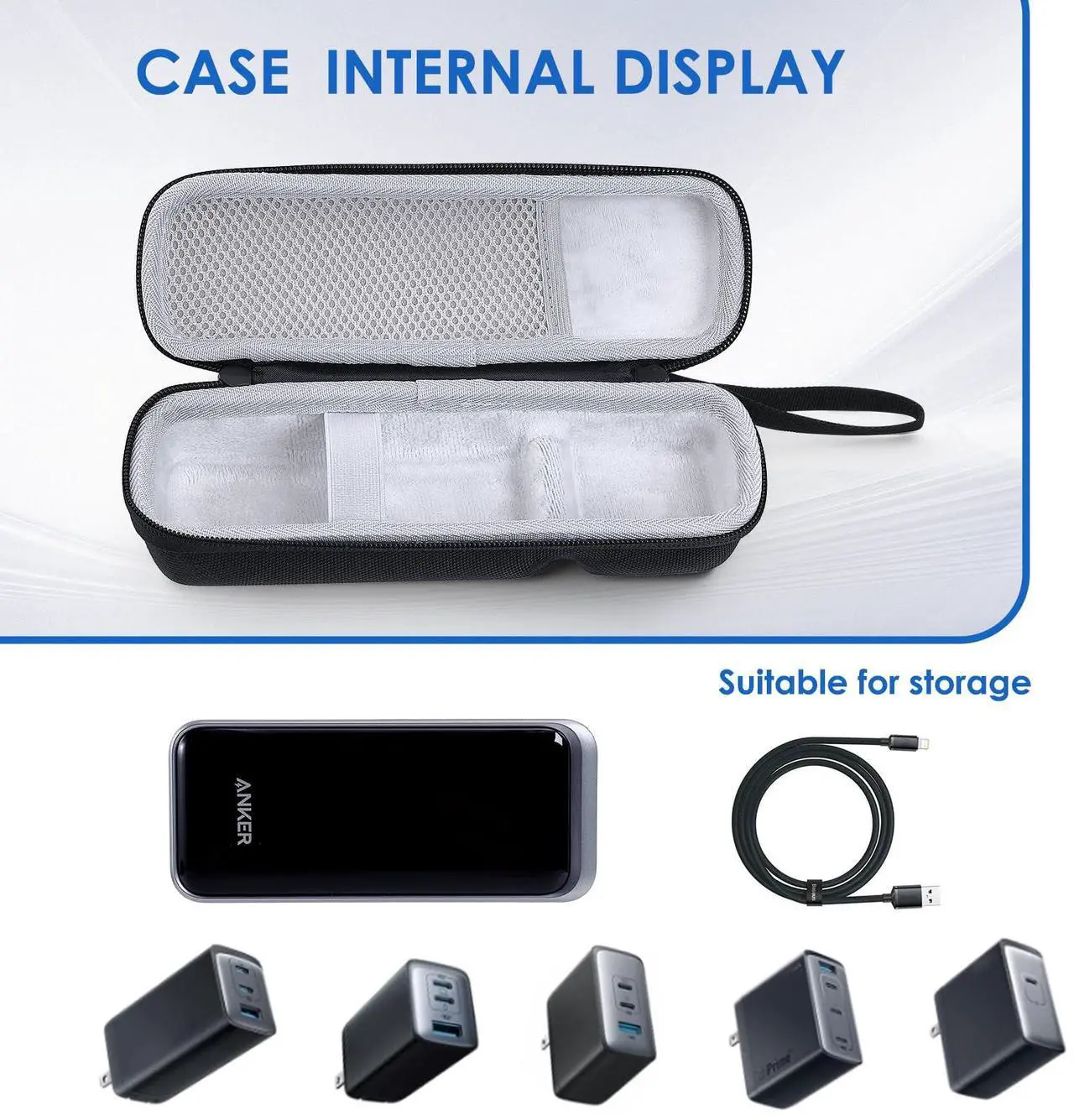 Alt view image 5 of 5 - OUKNAK Hard Travel Case Replacement for Anker Power Bank, Hard Storage Case for Anker Prime Power Bank 12000mAh 130W (For 12000mAh 130W)