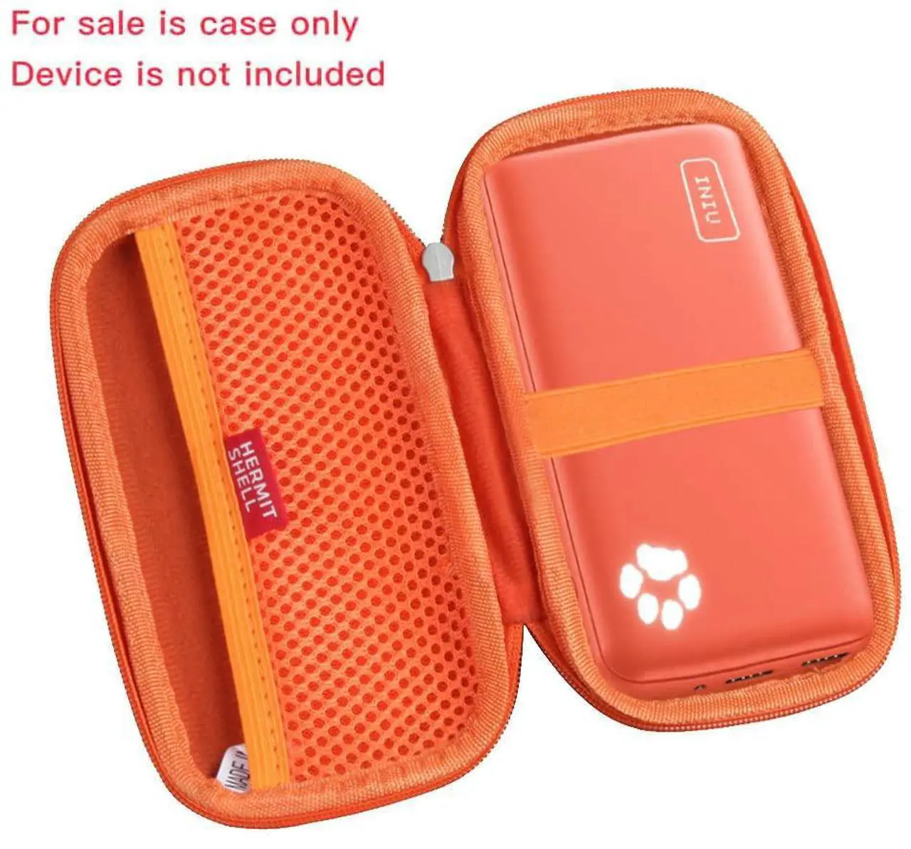 Alt view image 2 of 5 - Hermitshell Hard Travel Case for INIU Portable Charger 10000mAh Power Bank [2022 Version] (Orange)