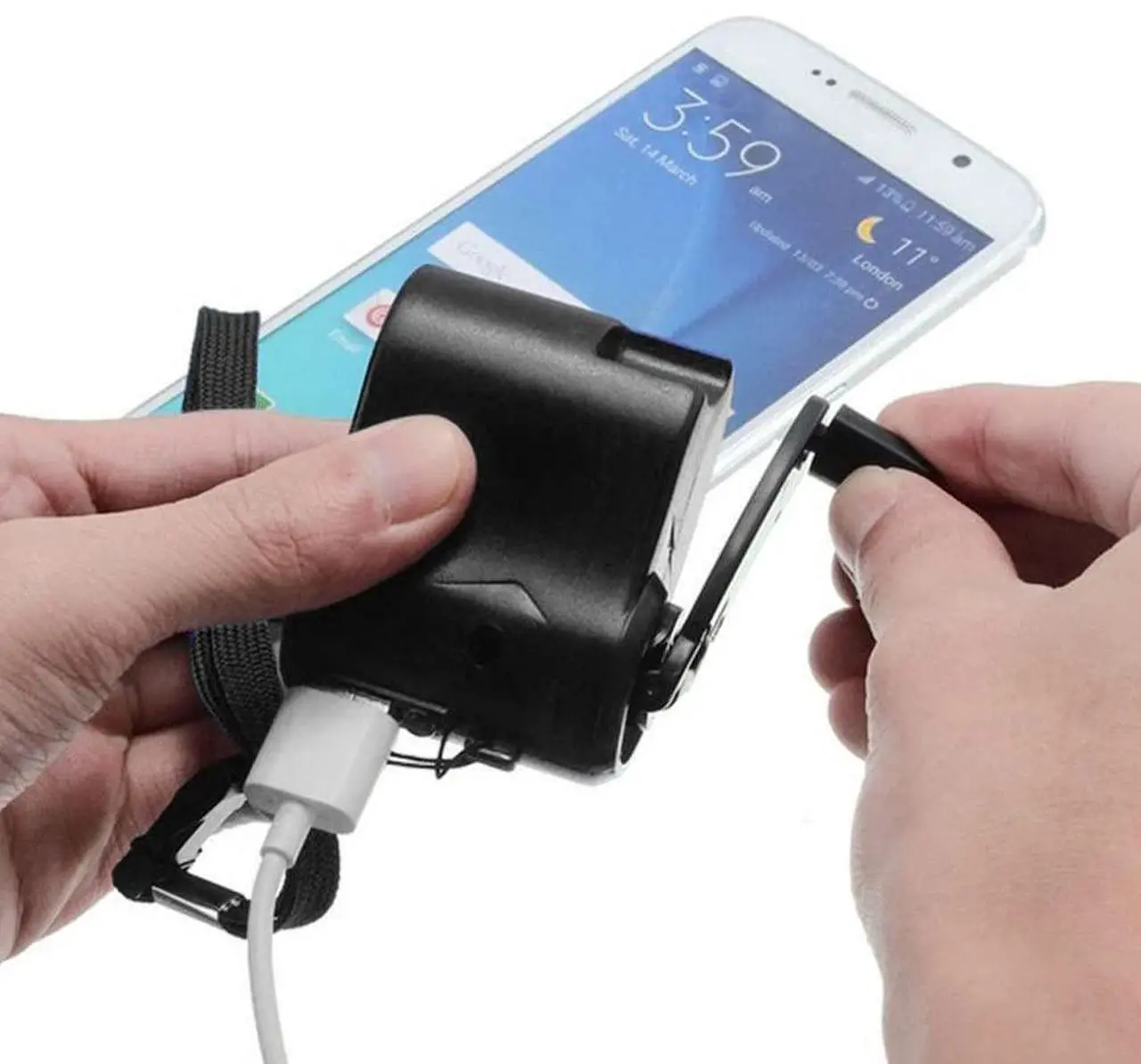 Alt view image 2 of 5 - Portable Emergency 5V Hand Crank Generator Charger for Cell Phone, USB Charger, Outdoor Mobile Phone, Computer Charging