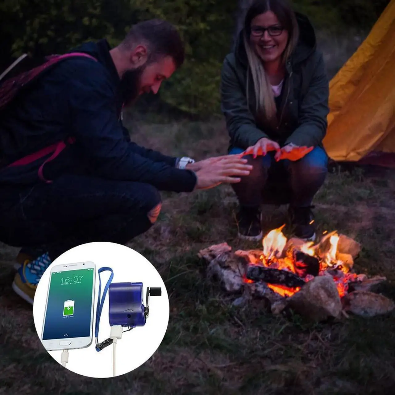 Alt view image 4 of 5 - Portable Emergency 5V Hand Crank Generator Charger for Cell Phone, USB Charger, Outdoor Mobile Phone, Computer Charging