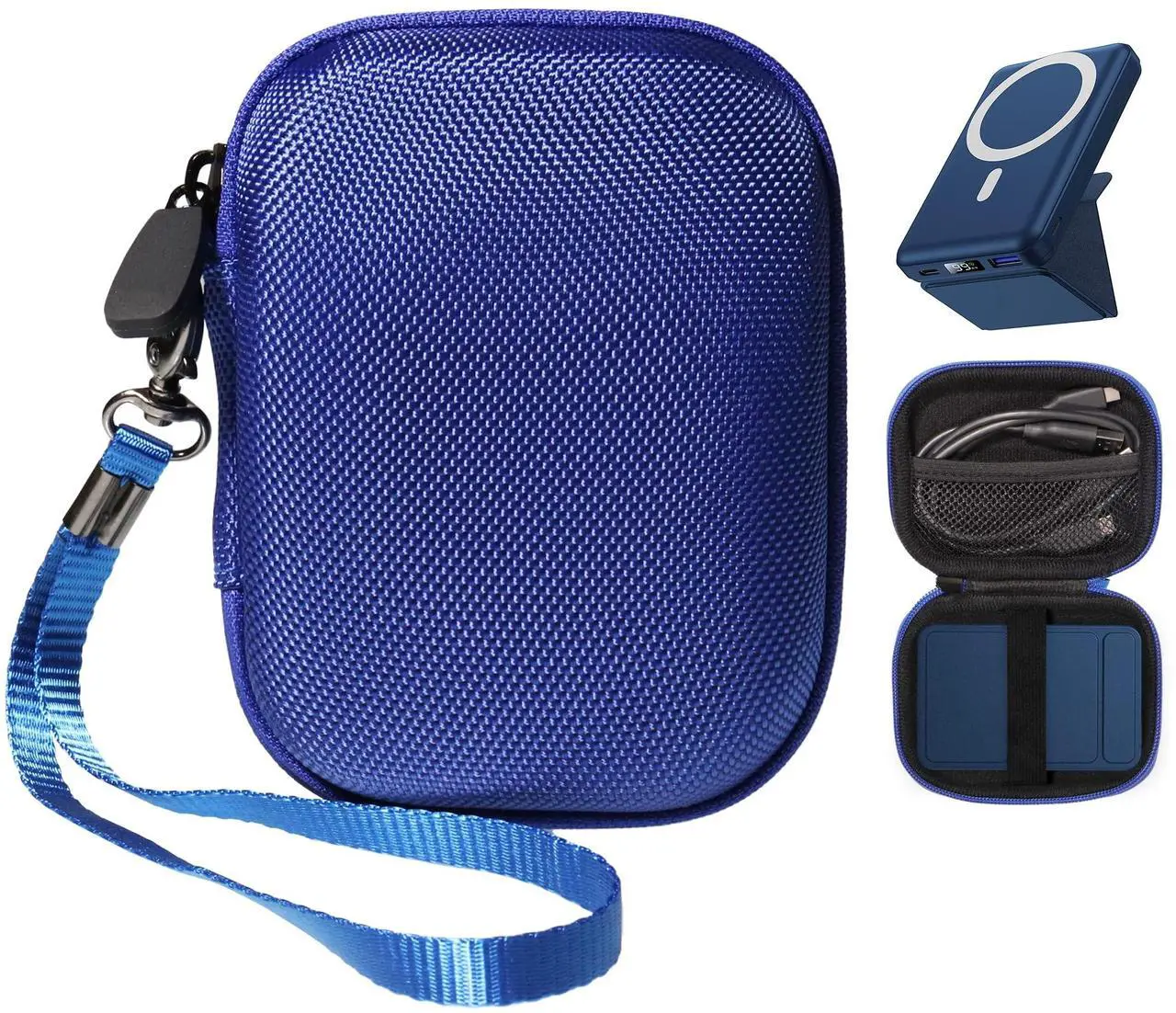 Main image of Alltravel Palm Size case for Foldable Magnetic Wireless Portable Charger, Compatible with Yiisonger, Anker 622/633, AOGUERBE, podoru (Blue)