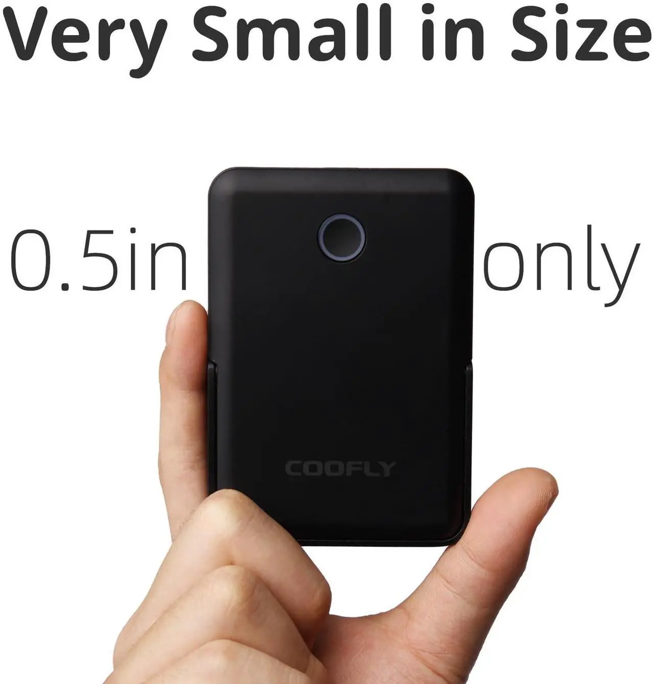 Alt view image 3 of 5 - COOFLY 5000mAh Portable Magnetic Power Bank with Stand  Wireless Charging Compatible with iPhone 15/14/13/12, Type-C Fast Charging