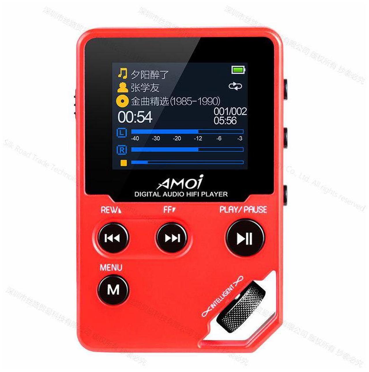 Alt view image 2 of 7 - Amoi C10 Hi-fi Stereo Music MP3 Player HD Lossless Mini Sports Jogging DAC MP4 Support Radio TF DSD eBook Recorder Trackwheel Walkman Red 64GB