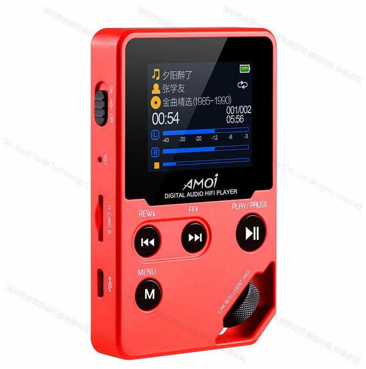 Alt view image 4 of 7 - Amoi C10 Hi-fi Stereo Music MP3 Player HD Lossless Mini Sports Jogging DAC MP4 Support Radio TF DSD eBook Recorder Trackwheel Walkman Red 64GB