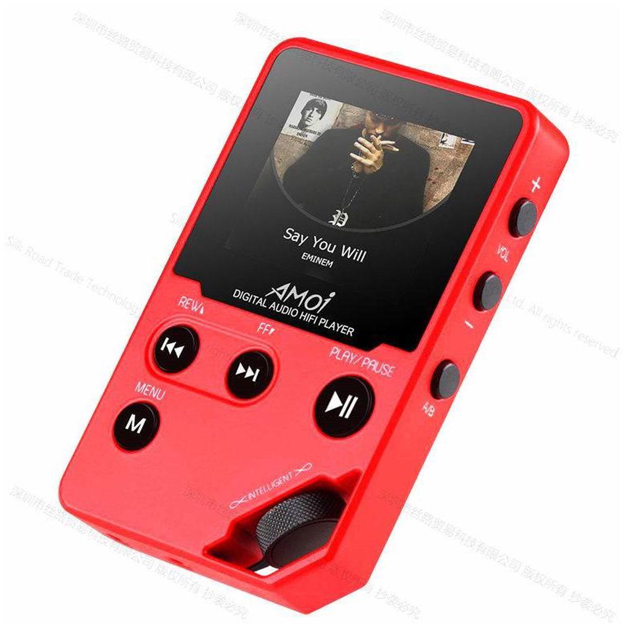 Alt view image 6 of 7 - Amoi C10 Hi-fi Stereo Music MP3 Player HD Lossless Mini Sports Jogging DAC MP4 Support Radio TF DSD eBook Recorder Trackwheel Walkman Red 64GB