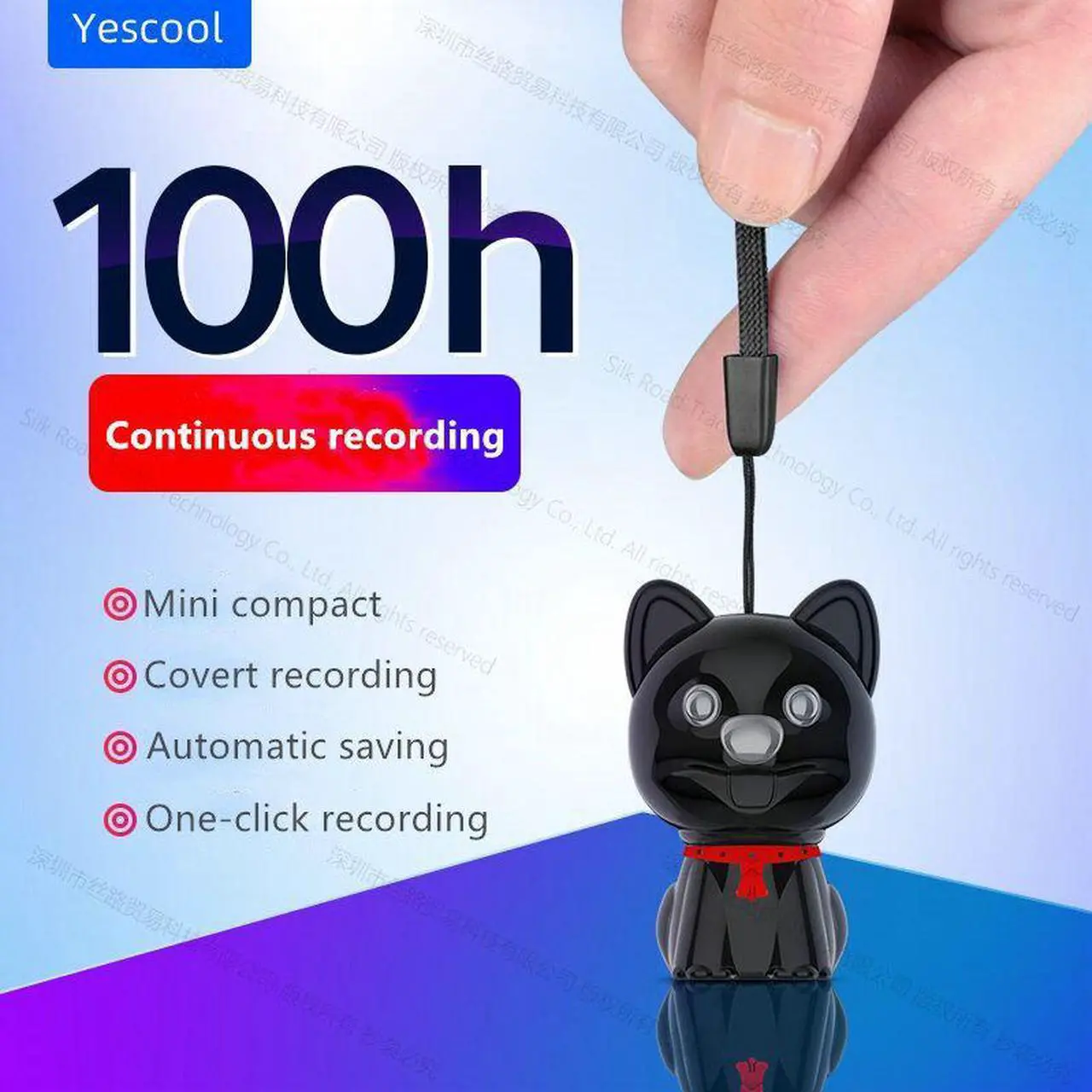 Alt view image 2 of 7 - Hyundai IT Mini Cute Doll Children Safe Digital voice-activated recorder Dictaphone 8GB Black