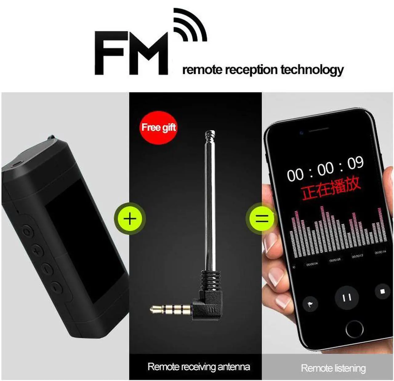 Alt view image 5 of 7 - Yescool A50 8GB Digital Voice Recorder Long Distance HD FM Transmitter Recording Audio Activated Data Encryption Professional Dictaphone