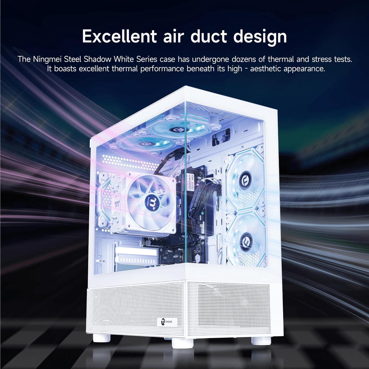 Alt view image 3 of 7 - NINGMEI Gaming PC Desktop computer, AMD Ryzen 5 5600GT 6 core 3.6GHz (4.6GHz Turbo Boost),  16GB DDR4 RAM 3200MHz, 1TB Gen4 SSD, 550W PSU, Game Design Office Platform, Wi-Fi, Windows 11 Prebuilt PC