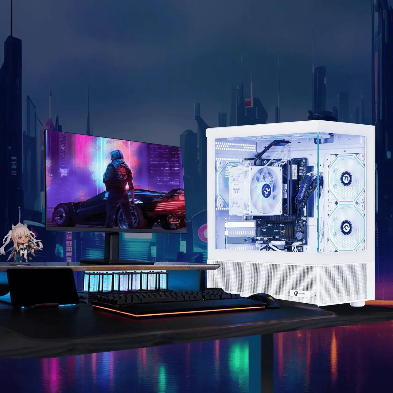Alt view image 7 of 7 - NINGMEI Gaming PC Desktop computer, AMD Ryzen 5 5600GT 6 core 3.6GHz (4.6GHz Turbo Boost),  16GB DDR4 RAM 3200MHz, 1TB Gen4 SSD, 550W PSU, Game Design Office Platform, Wi-Fi, Windows 11 Prebuilt PC