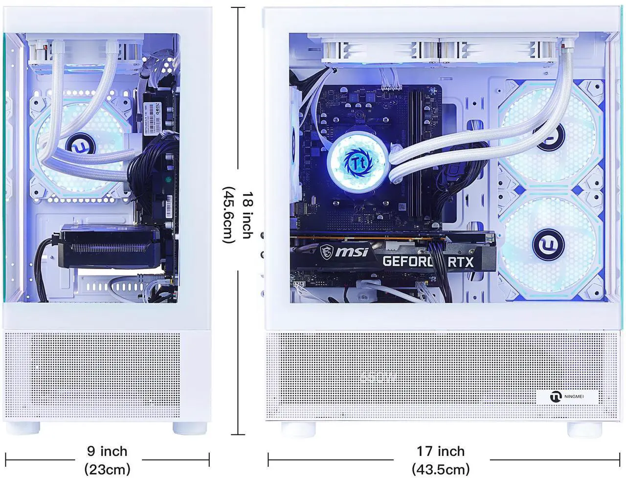 Alt view image 6 of 7 - NINGMEI Gaming PC Desktop, Ryzen 7 7800X3D 4.2 GHz (5GHz Turbo Boost), NVIDIA RTX 5070 12GB GDDR7, 1TB Gen4 NVMe SSD, 32GB DDR5 RAM 6000 ,240mm ARGB AIO, 750W  PSU, Wi-Fi, Win 11 Home