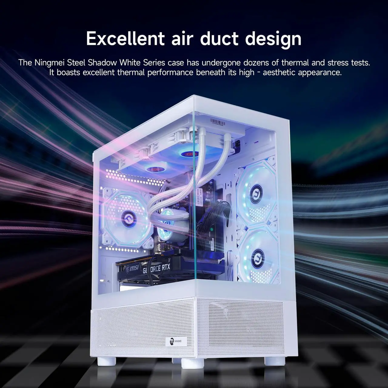 Alt view image 3 of 7 - NINGMEI Gaming PC Desktop, Ryzen 7 7800X3D 4.2 GHz (5GHz Turbo Boost), NVIDIA RTX 5070 12GB GDDR7, 1TB Gen4 NVMe SSD, 32GB DDR5 RAM 6000 ,240mm ARGB AIO, 750W  PSU, Wi-Fi, Win 11 Home