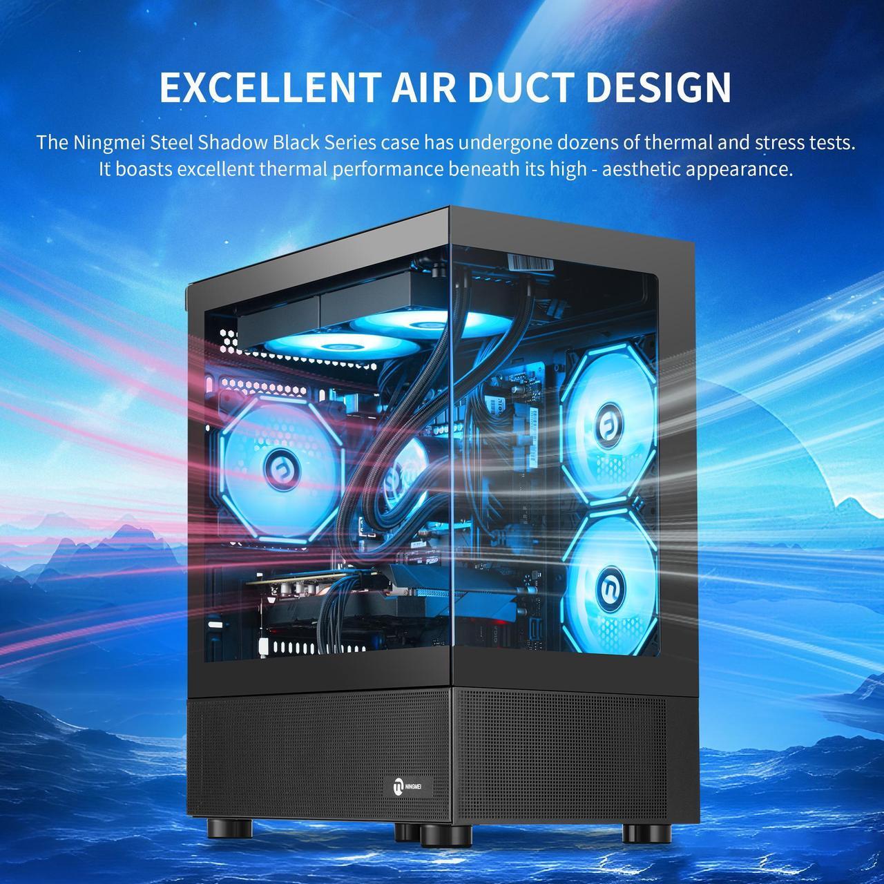 Alt view image 3 of 7 - NINGMEI Gaming PC Desktop, Ryzen 7 7800X3D 4.2 GHz (5GHz Turbo Boost), NVIDIA RTX 5070 12GB GDDR7, 1TB Gen4 NVMe SSD, 32GB DDR5 RAM 6000 ,240mm ARGB AIO, 750W  PSU, Wi-Fi, Win 11 Home