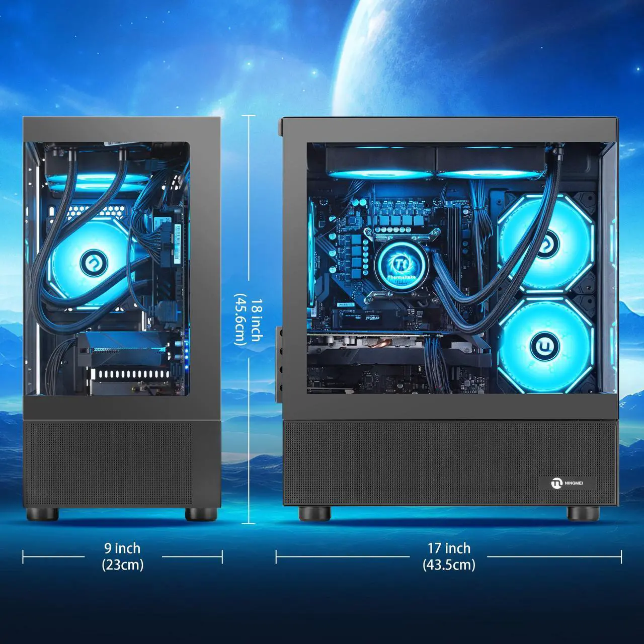 Alt view image 6 of 7 - NINGMEI Gaming PC Desktop, Ryzen 7 7800X3D 4.2 GHz (5GHz Turbo Boost), NVIDIA RTX 5070 12GB GDDR7, 1TB Gen4 NVMe SSD, 32GB DDR5 RAM 6000 ,240mm ARGB AIO, 750W  PSU, Wi-Fi, Win 11 Home