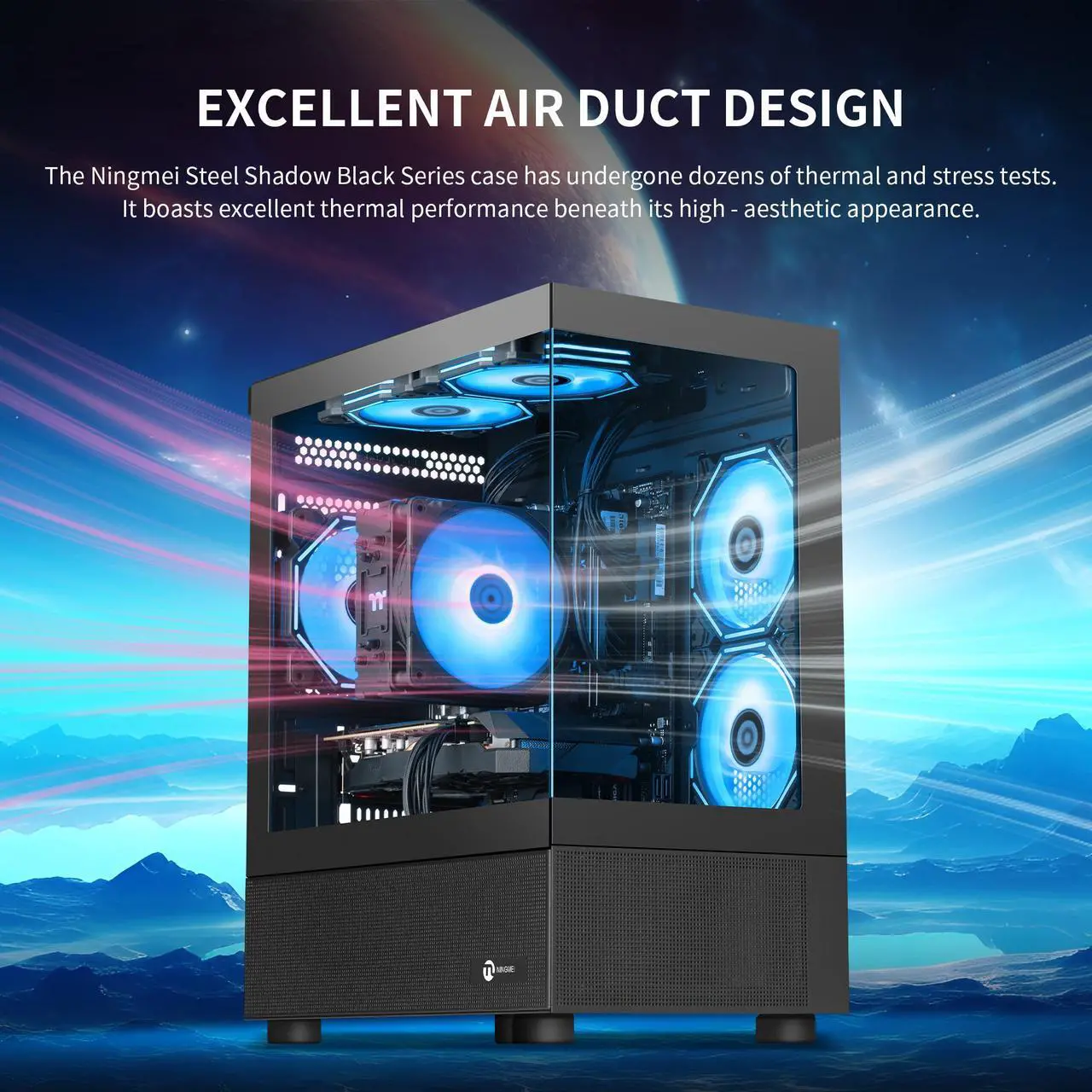 Alt view image 6 of 7 - NINGMEI Gaming PC Desktop, Ryzen 7 7700 3.8 GHz (5.3GHz Turbo), NVIDIA RTX 5060 8GB GDDR7, 1TB Gen4 NVMe SSD, 32GB 6000Mhz DDR5 RAM, 650W PSU, Wi-Fi, Win 11,Prebuilt PC, Black