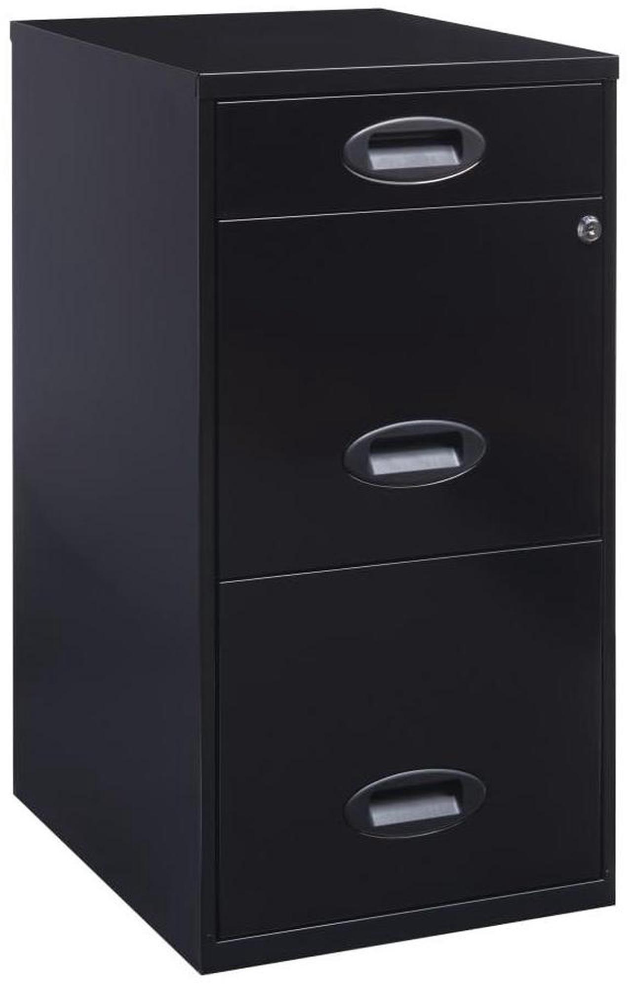 Alt view image 5 of 11 - Realspace® SOHO Metal Vertical File Cabinet, 3 Drawers, 18"D, Black