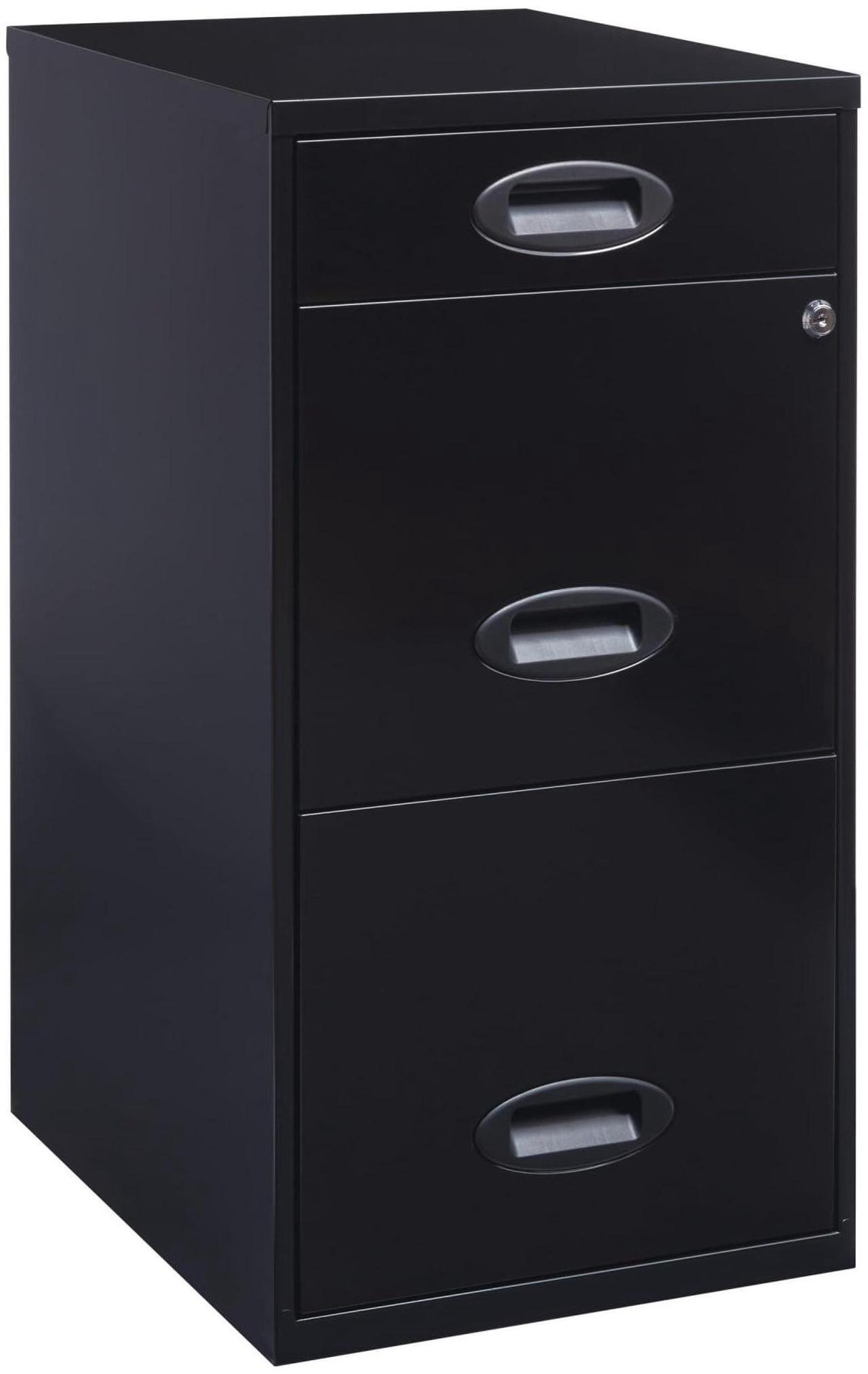 Alt view image 6 of 11 - Realspace® SOHO Metal Vertical File Cabinet, 3 Drawers, 18"D, Black