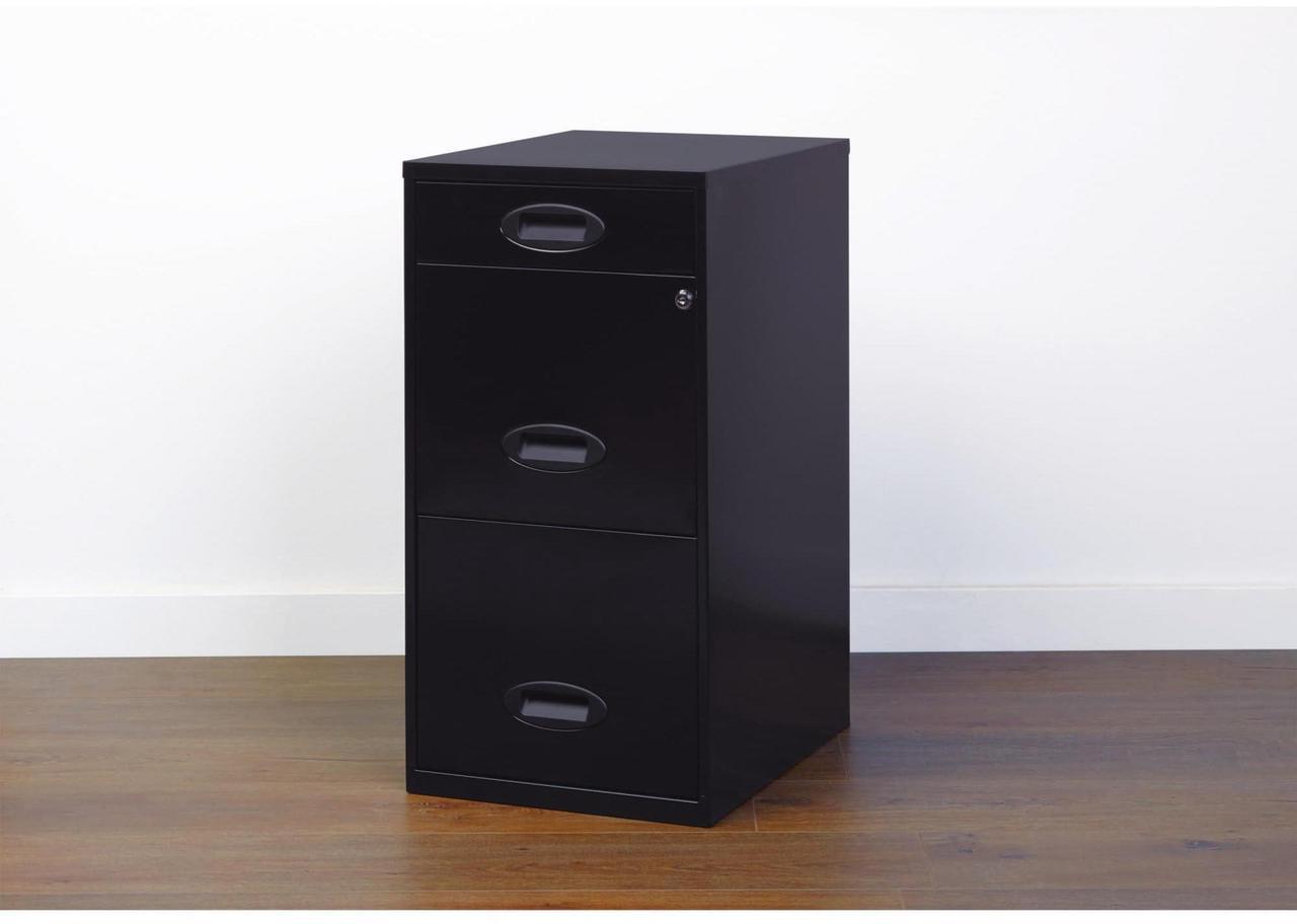 Alt view image 11 of 11 - Realspace® SOHO Metal Vertical File Cabinet, 3 Drawers, 18"D, Black