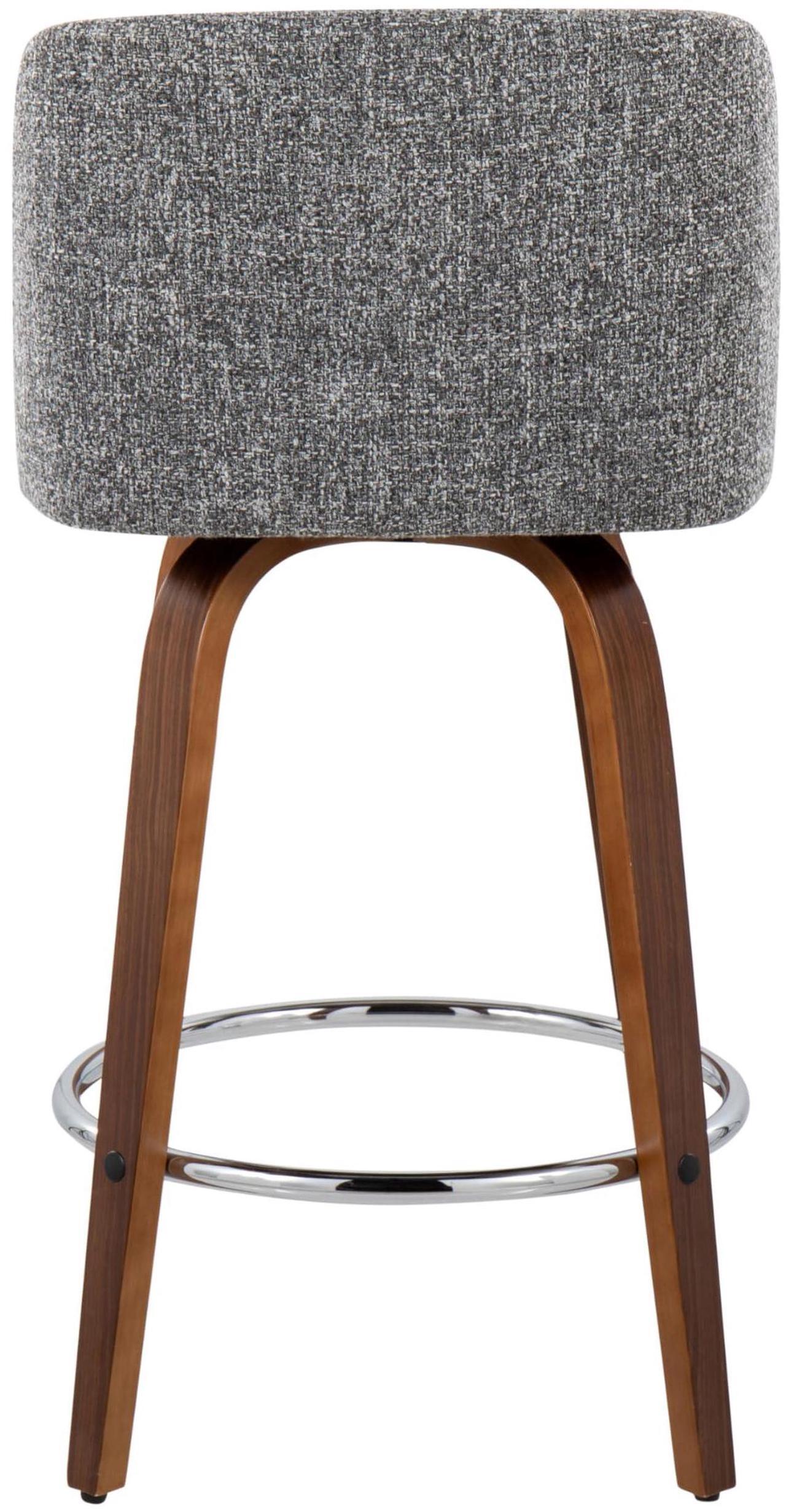 Alt view image 7 of 7 - LumiSource Toriano Counter Stools for Kitchen Counter, Counter Height Chairs, Bar Stools Set of 2, Counter Height Chairs, Bar Stools for Kitchen Island (Grey Noise Fabric)
