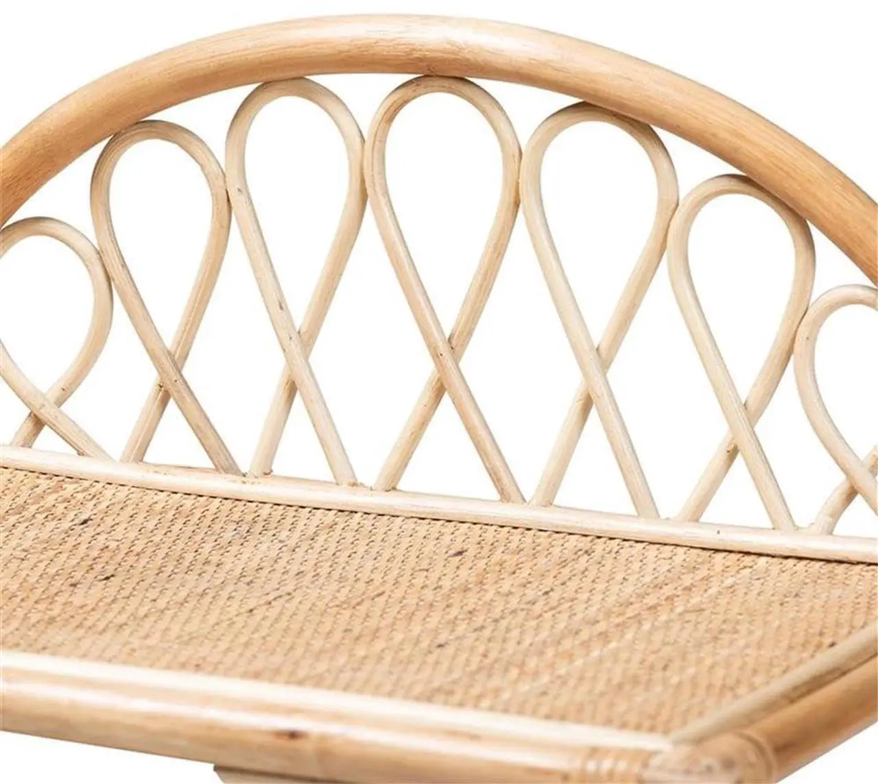 Alt view image 5 of 7 - Baxton Studio Redell Modern Bohemian Natural Brown Rattan 3-Tier Display Shelf