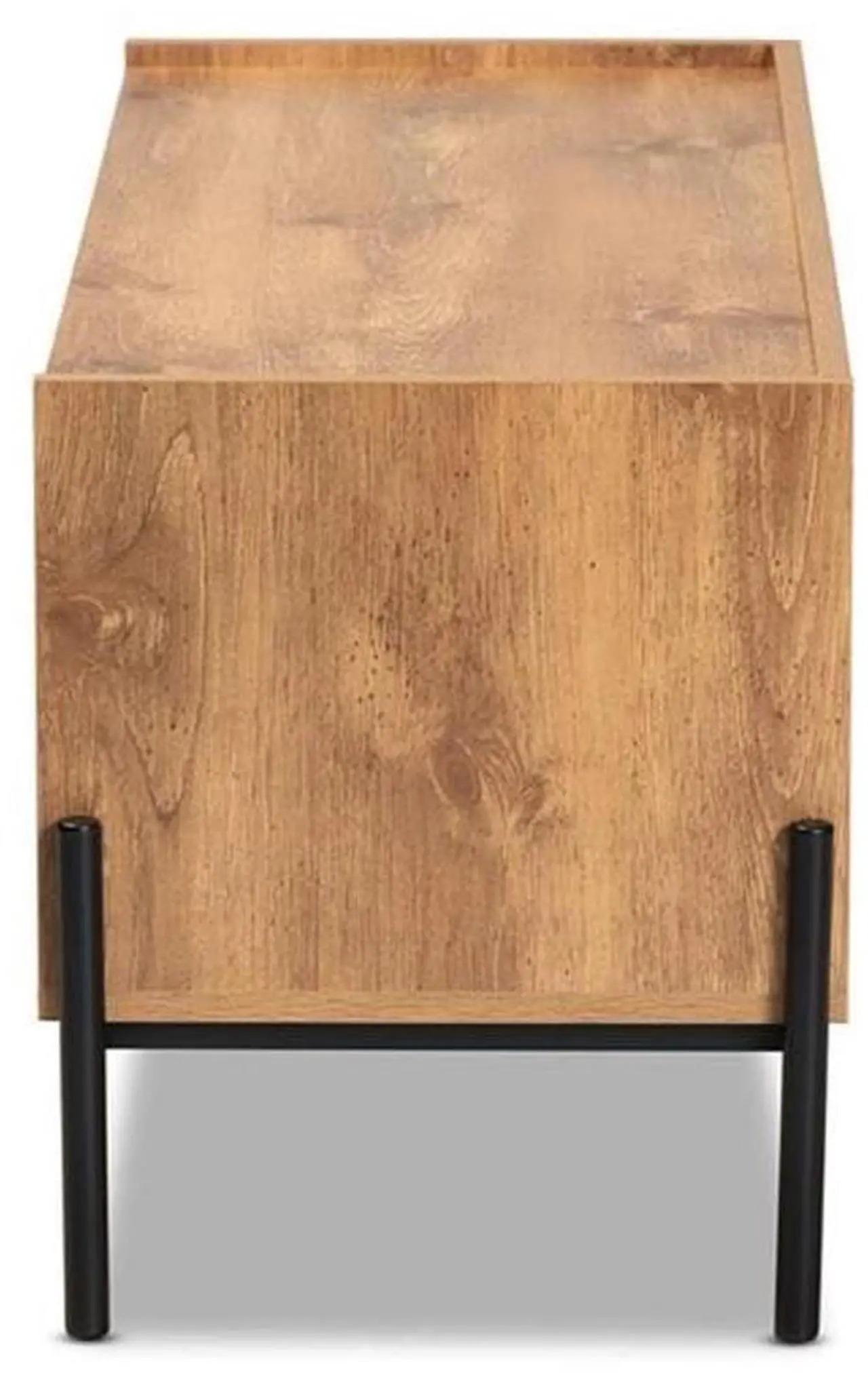 Alt view image 19 of 20 - Baxton Studio Tasman Modern and Contemporary Industrial Natural Brown Finished Wood and Black Metal 2-Door TV Stand