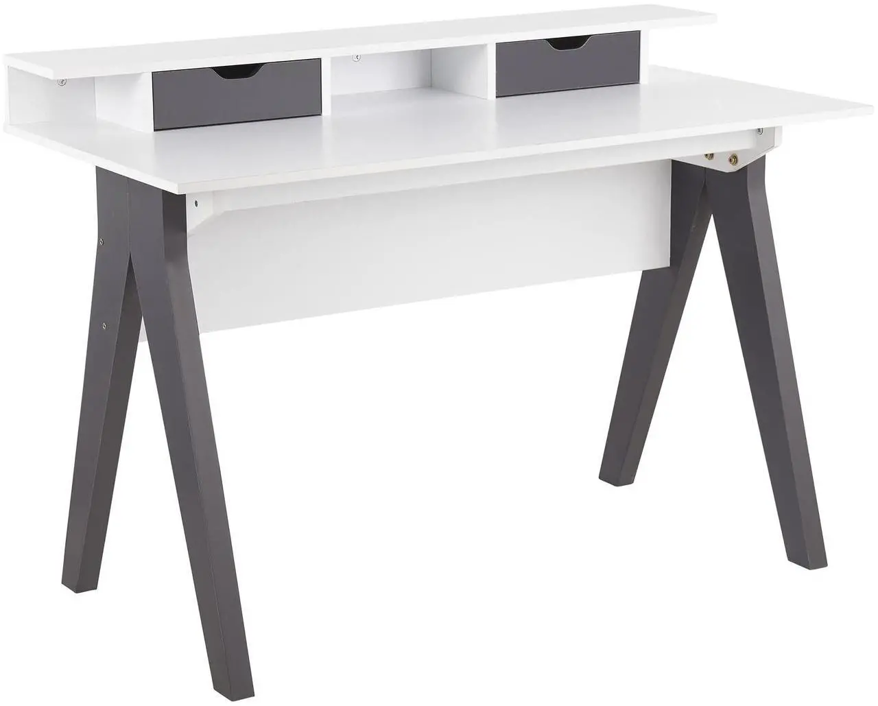 Main image of LumiSource Wishbone White Desk, Home Office Desk, Computer Desk with Drawers, Small Desk for Bedroom, Gaming Desk, Contemporary Desk