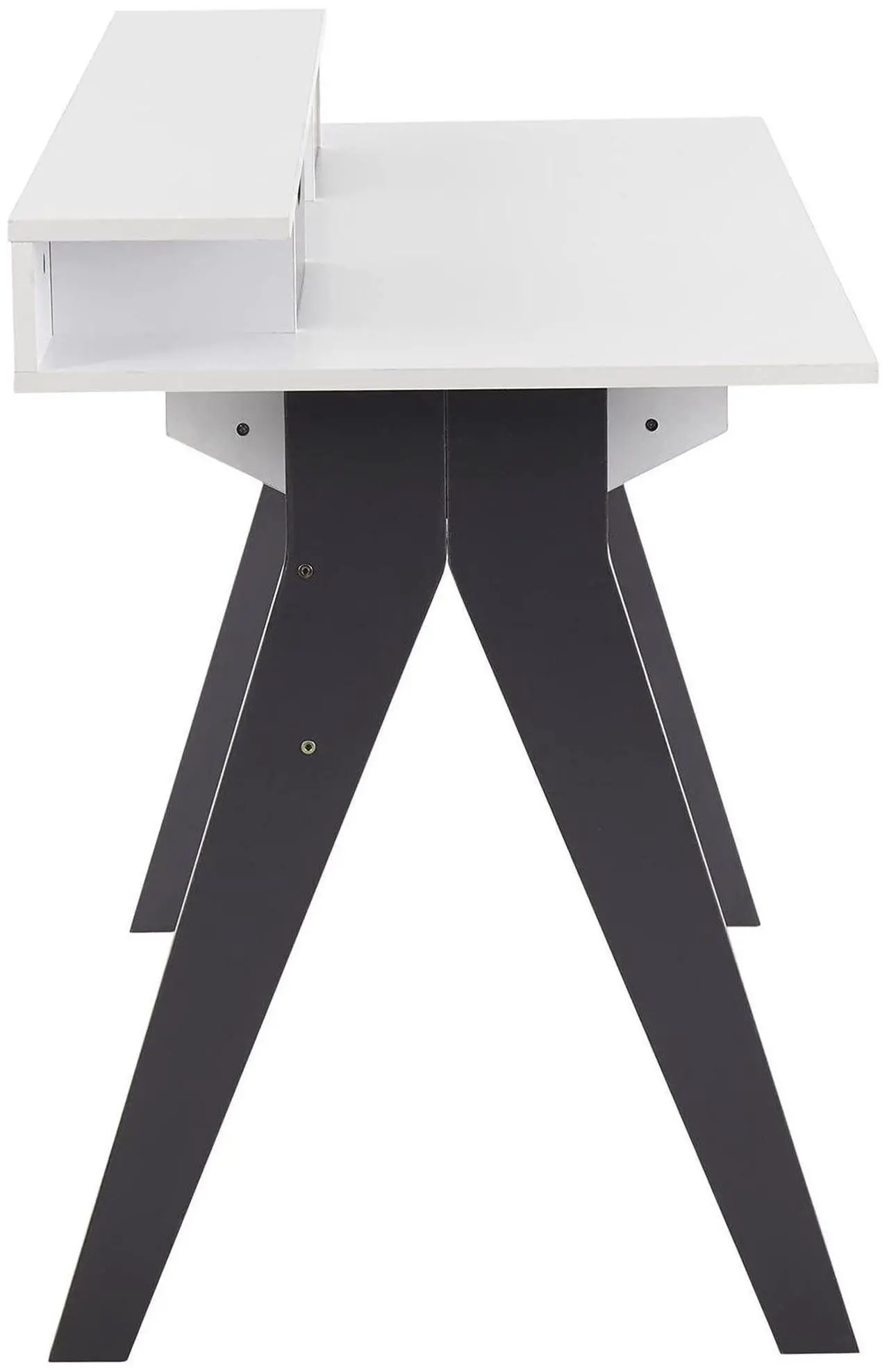 Alt view image 2 of 7 - LumiSource Wishbone White Desk, Home Office Desk, Computer Desk with Drawers, Small Desk for Bedroom, Gaming Desk, Contemporary Desk