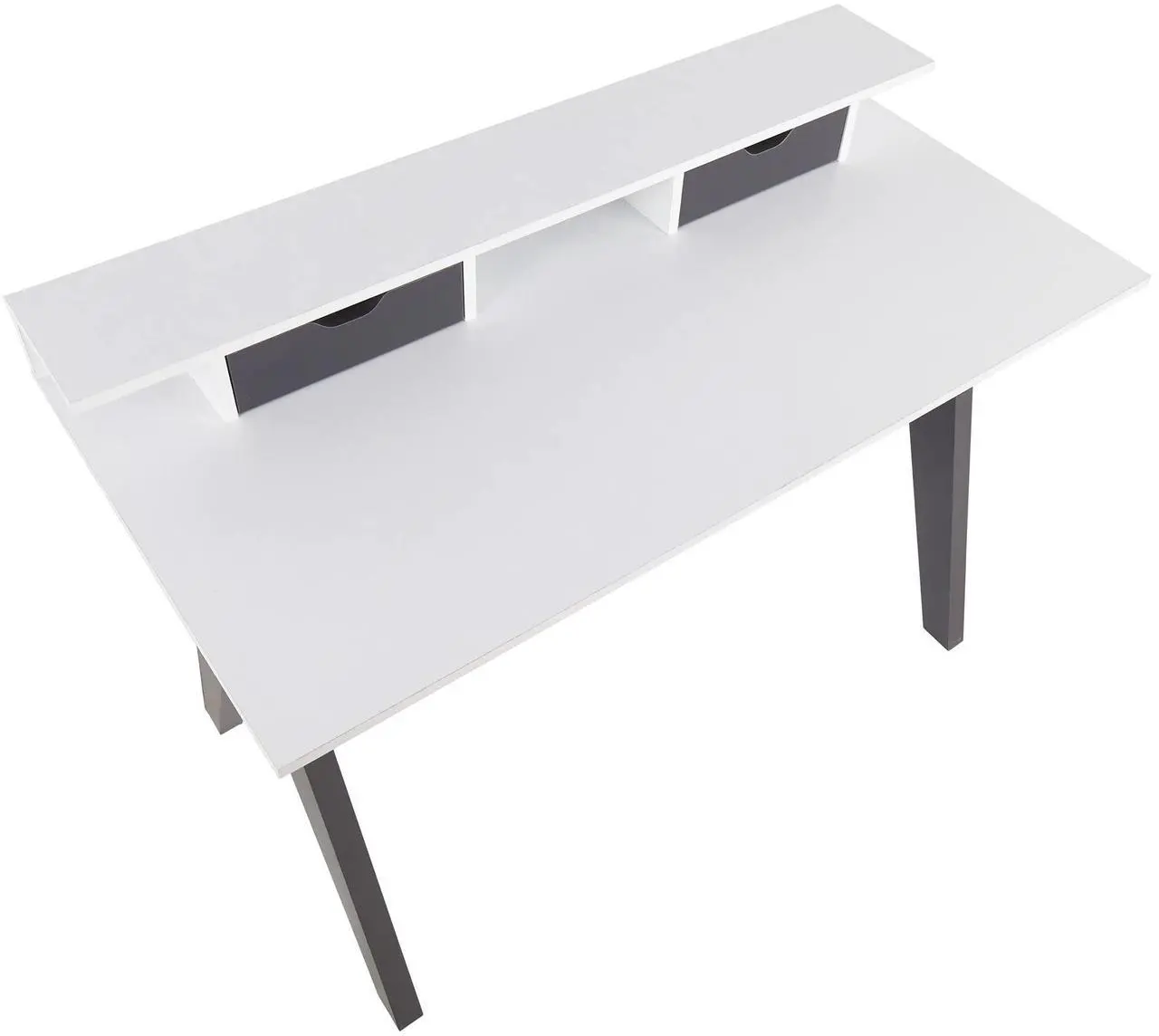 Alt view image 6 of 7 - LumiSource Wishbone White Desk, Home Office Desk, Computer Desk with Drawers, Small Desk for Bedroom, Gaming Desk, Contemporary Desk