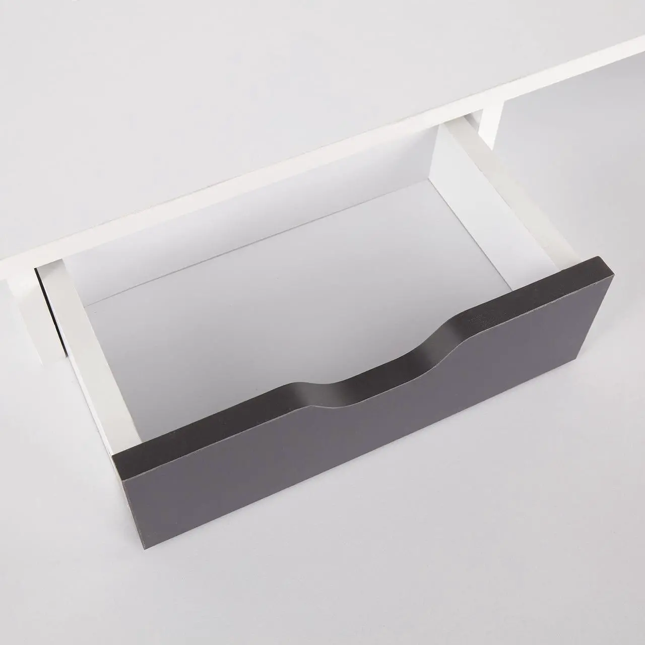 Alt view image 7 of 7 - LumiSource Wishbone White Desk, Home Office Desk, Computer Desk with Drawers, Small Desk for Bedroom, Gaming Desk, Contemporary Desk